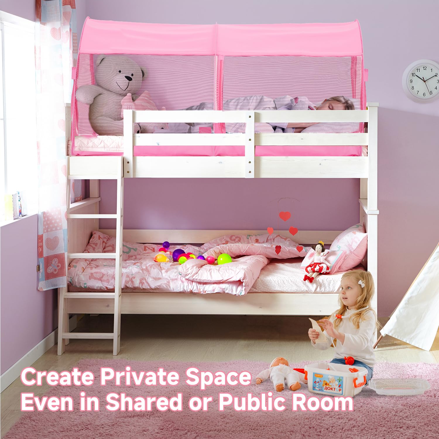 Dream Tents Bed Canopy - Pop Up Twin Size Cabin Shelter for Kids & Adults | Indoor Privacy Tent with Warm Breathable Fabric | Perfect for Camping, Sleepovers & Room Decor (Mattress Not Included) - Patent Pending