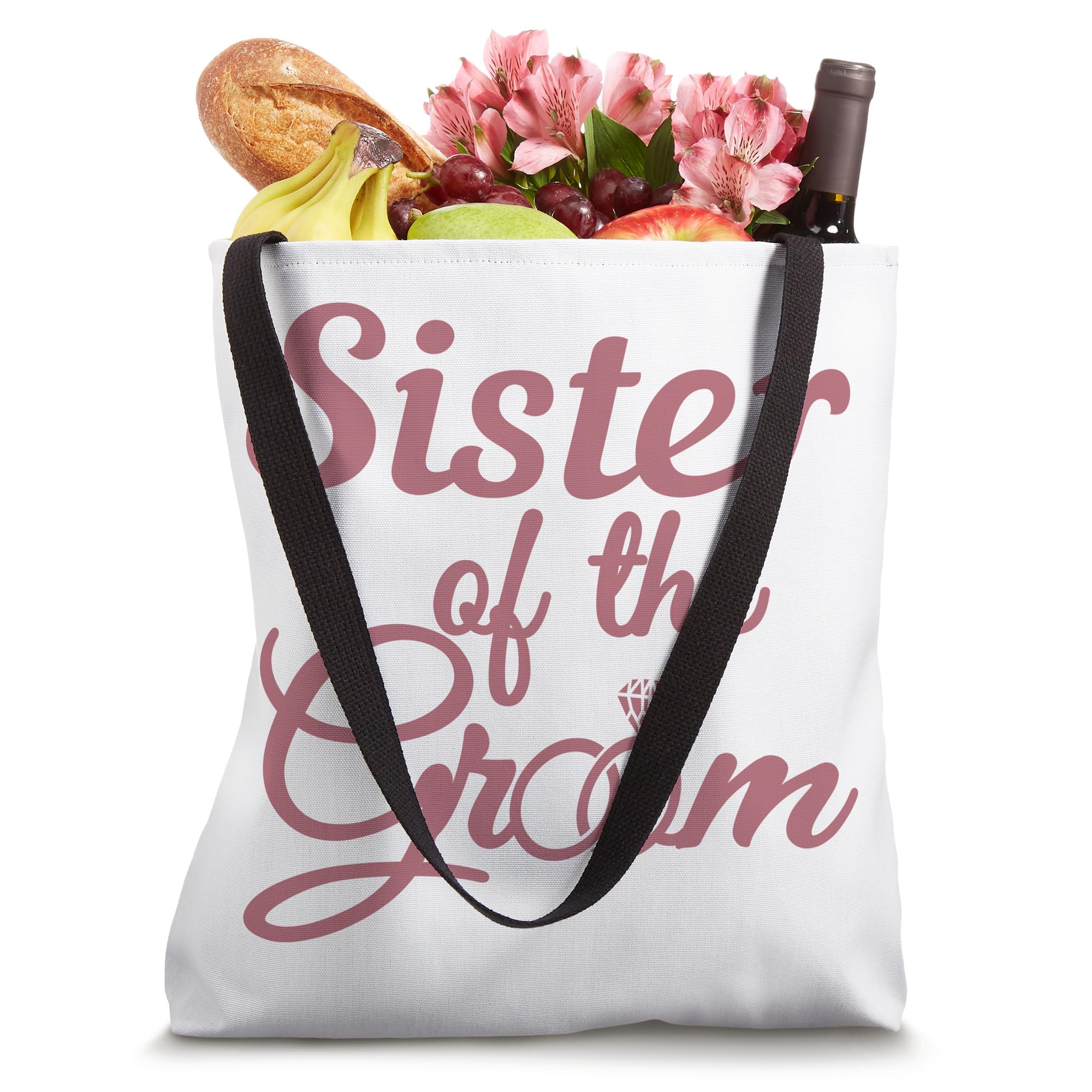 Sister of the Groom Wedding Tote Bag - Bridal Shower Party Matching Gift - Perfect for Bachelorette Parties, Rehearsal Dinners & Bridesmaid Gifts