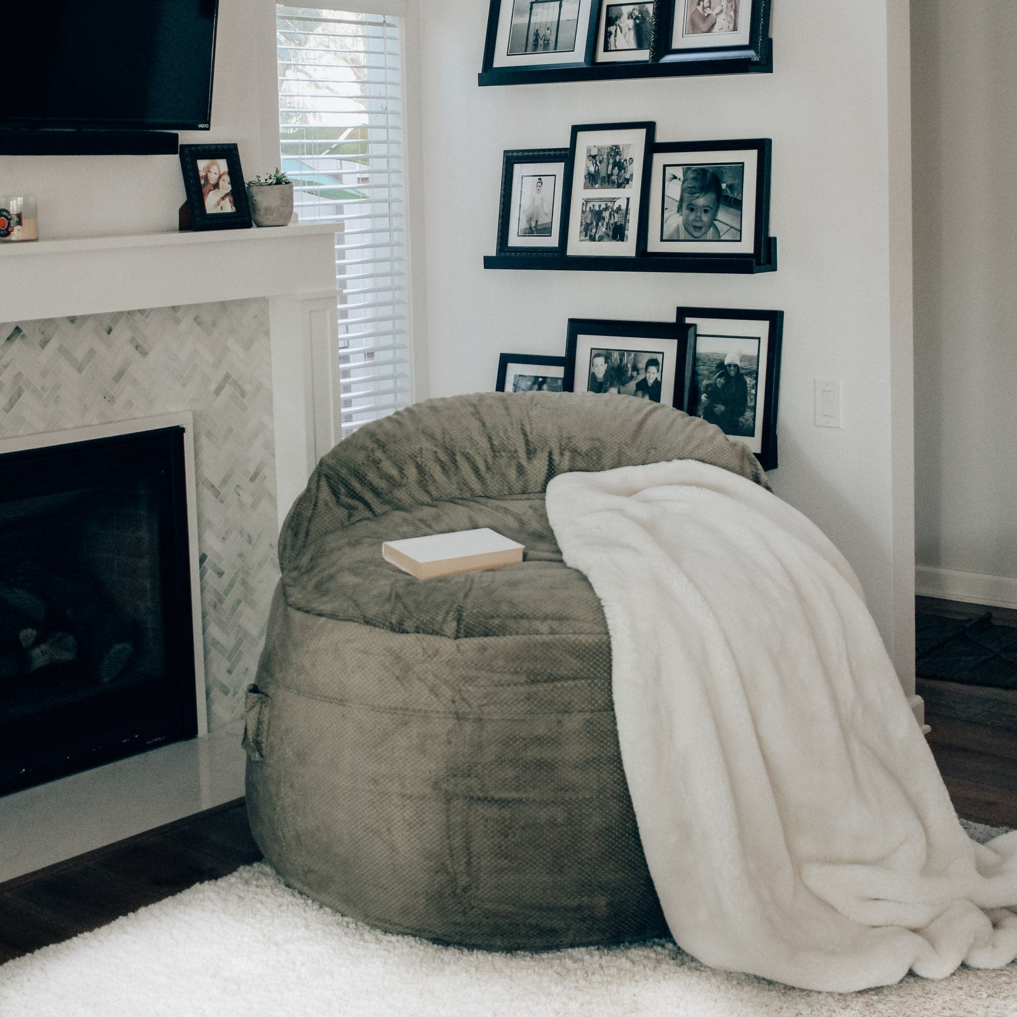 Premium King-Size Adult Bean Bag Chair - Ultra Soft NEST Chenille Fabric for Living Room, Bedroom, or Game Room Relaxation