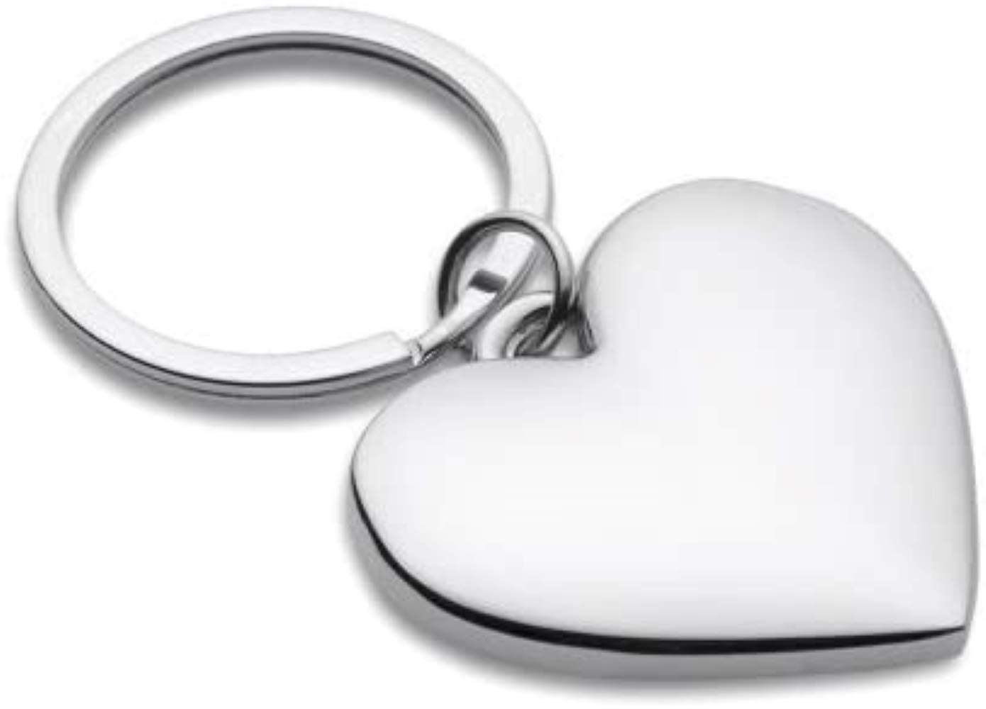 eBuyGB Silver Heart Shaped Chrome Plated Key Ring with Gift Box - Perfect for Valentine's Day Gifts, Anniversary Presents & Romantic Keepsakes