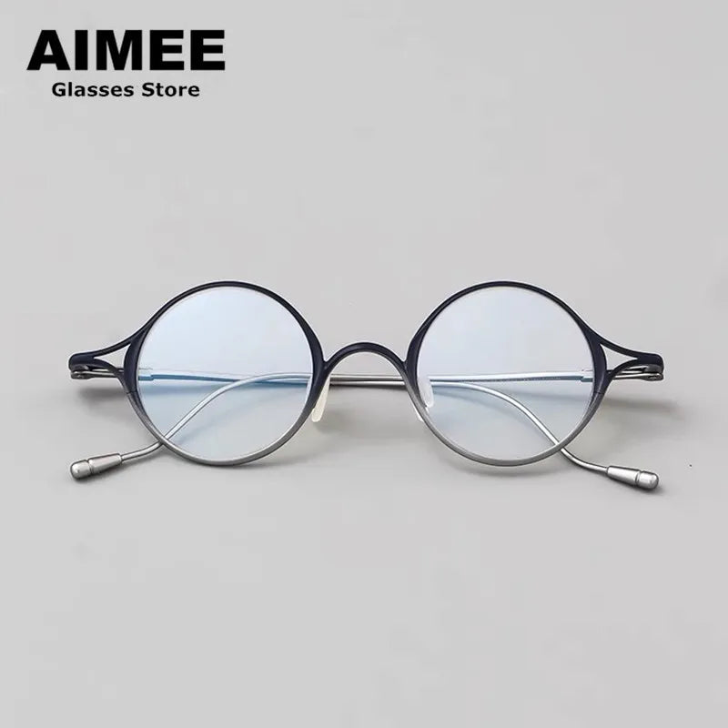 Aimee Unisex Full Rim Round Oval Titanium Eyeglasses 2353 - Lightweight Durable Frame for Men & Women - Perfect for Reading, Working & Daily Wear