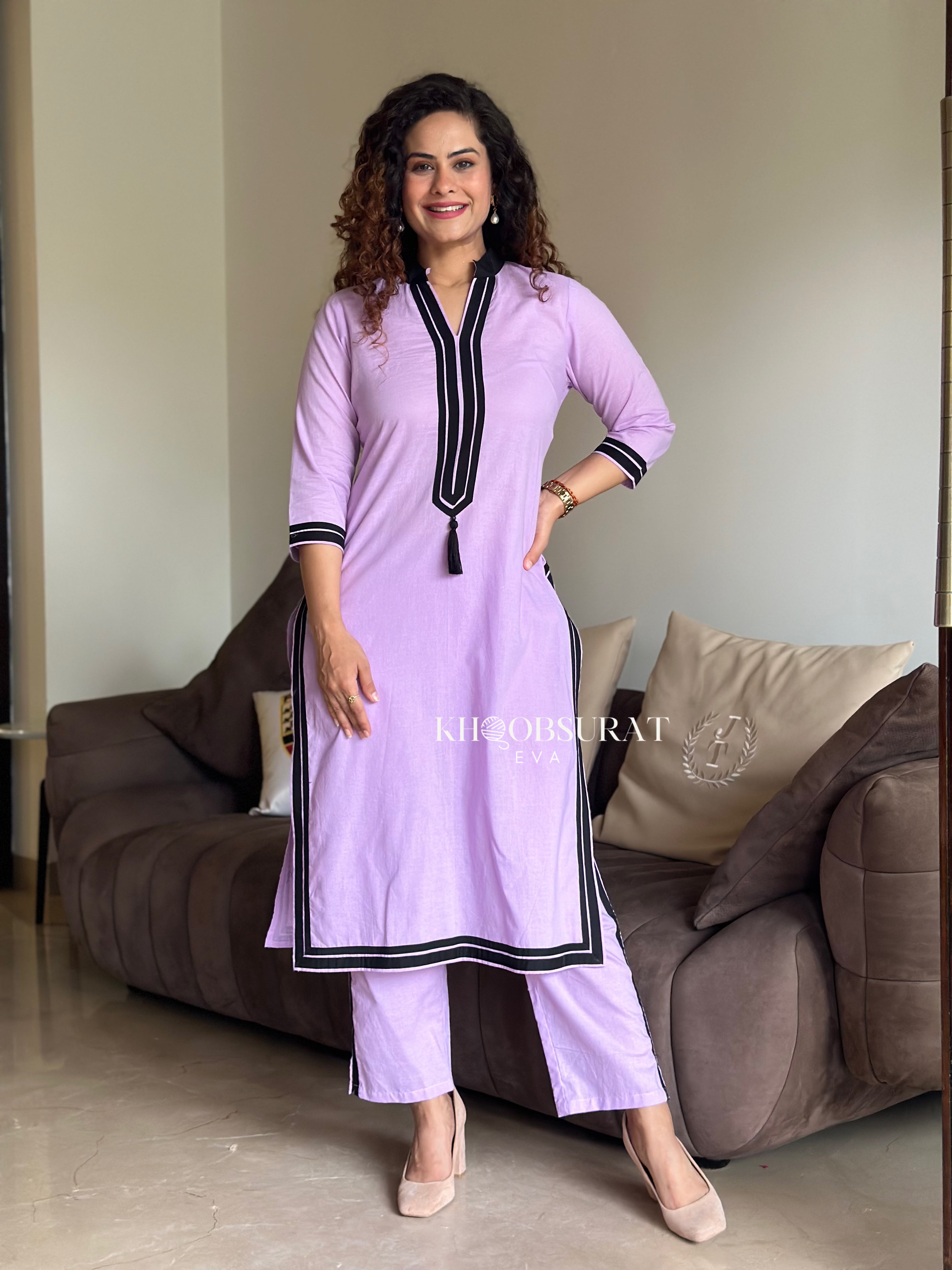 Stylish Purple Kurta Set for Women - Breathable Cotton Comfort - Perfect for Casual Wear, Festivals & Summer Outfits
