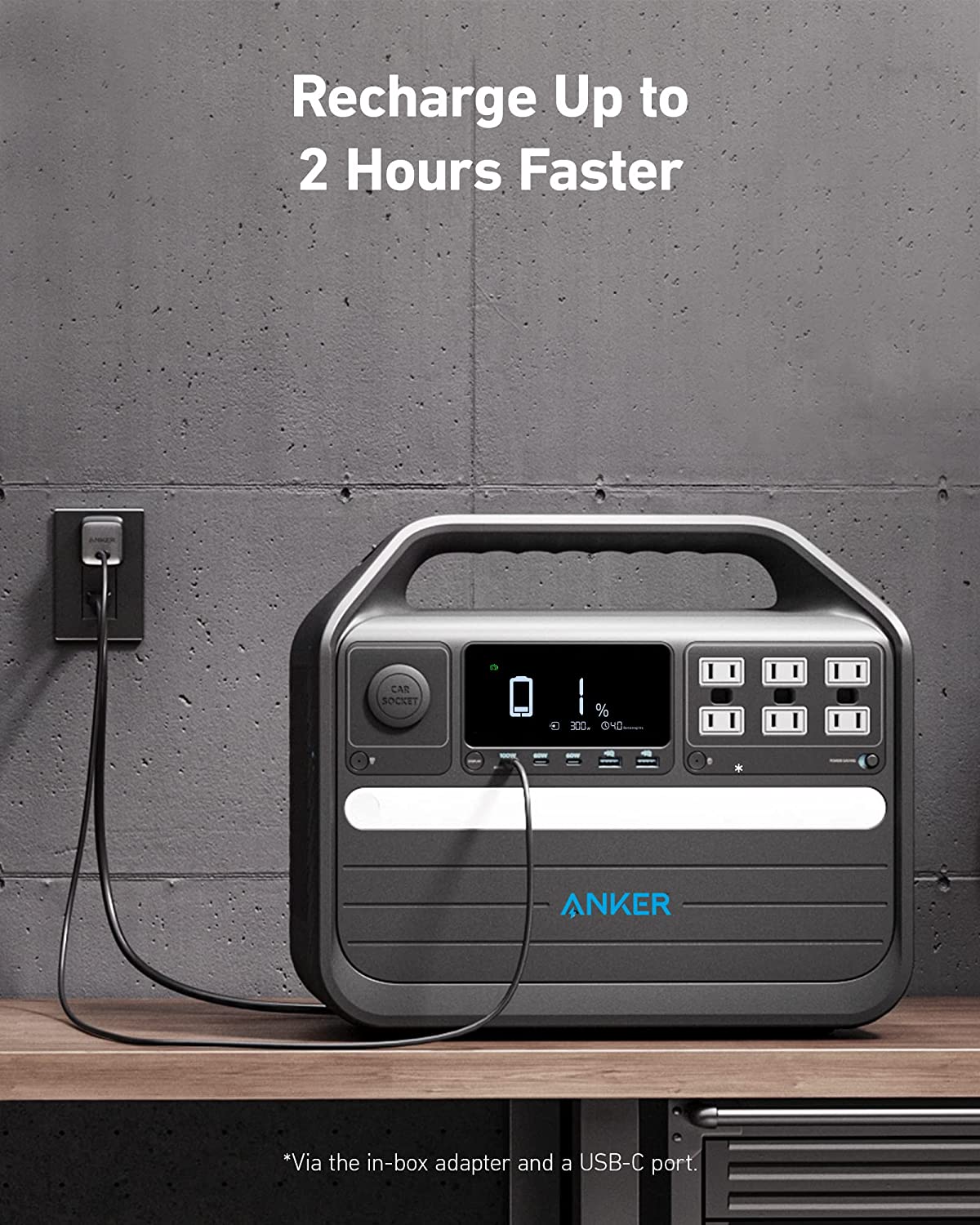 Anker 555 Portable Power Station 1024Wh/1000W - Solar Generator for Camping, RV, Emergencies & Outdoor Adventures | Compact & Powerful Backup Battery for Home & Travel