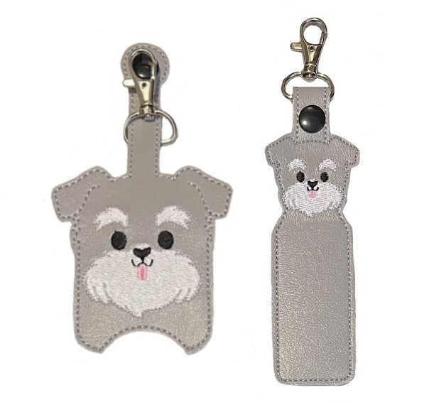 Schnauzer Hand Sanitizer Holder & Lip Balm Holder - Cute Dog-Themed Sanitizer Clip for Purse, Backpack, Keychain - Perfect for Travel, Gym, School, Office Use