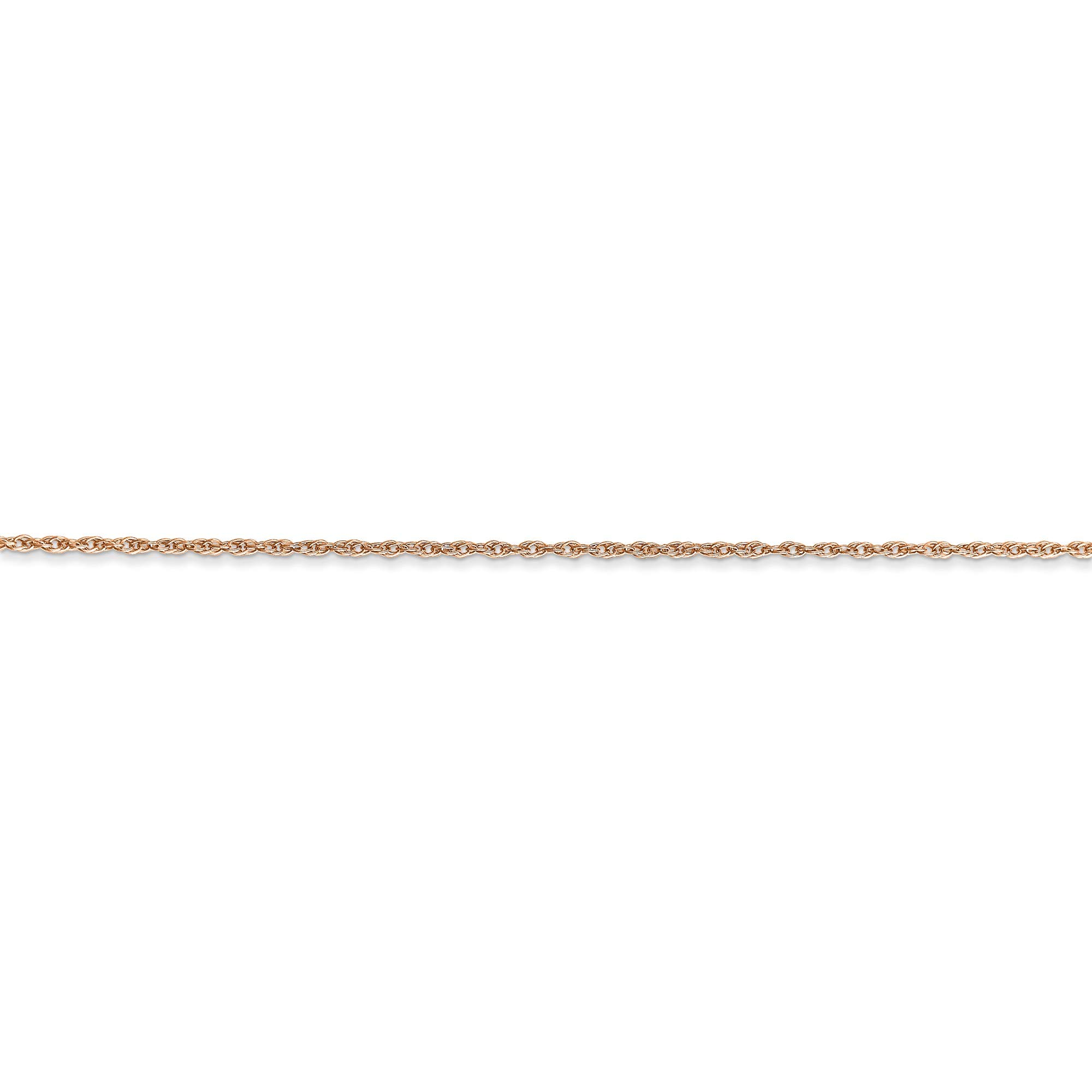 14K Rose Gold 0.8mm Lightweight Baby Rope Chain Necklace for Women - Dainty Delicate Jewelry Gift for Her - Perfect for Everyday Wear, Layering & Special Occasions