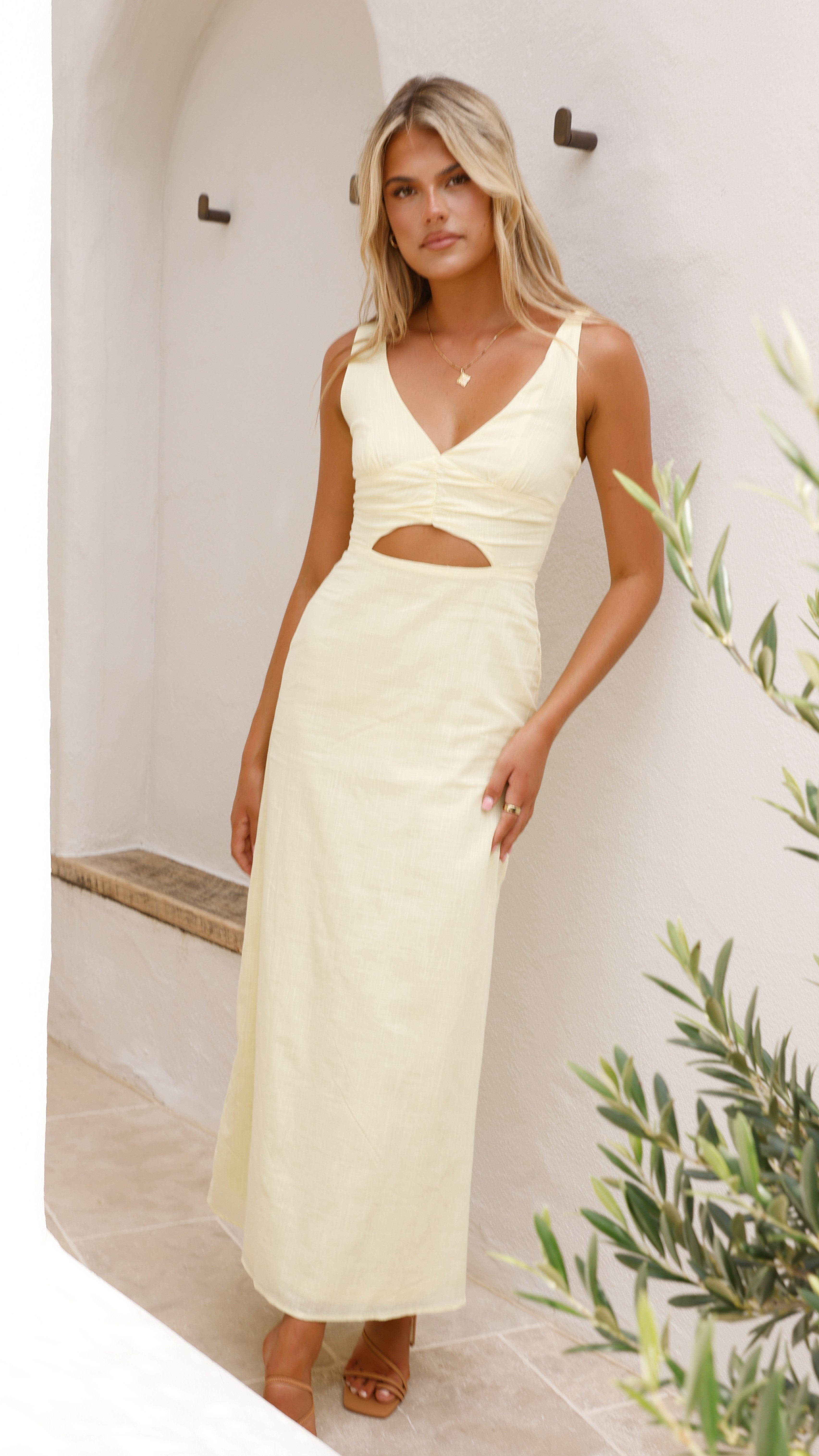 Mahalia Maxi Dress - Soft Yellow Flowy Summer Dress for Women | Beach Wedding, Vacation & Boho Outfit