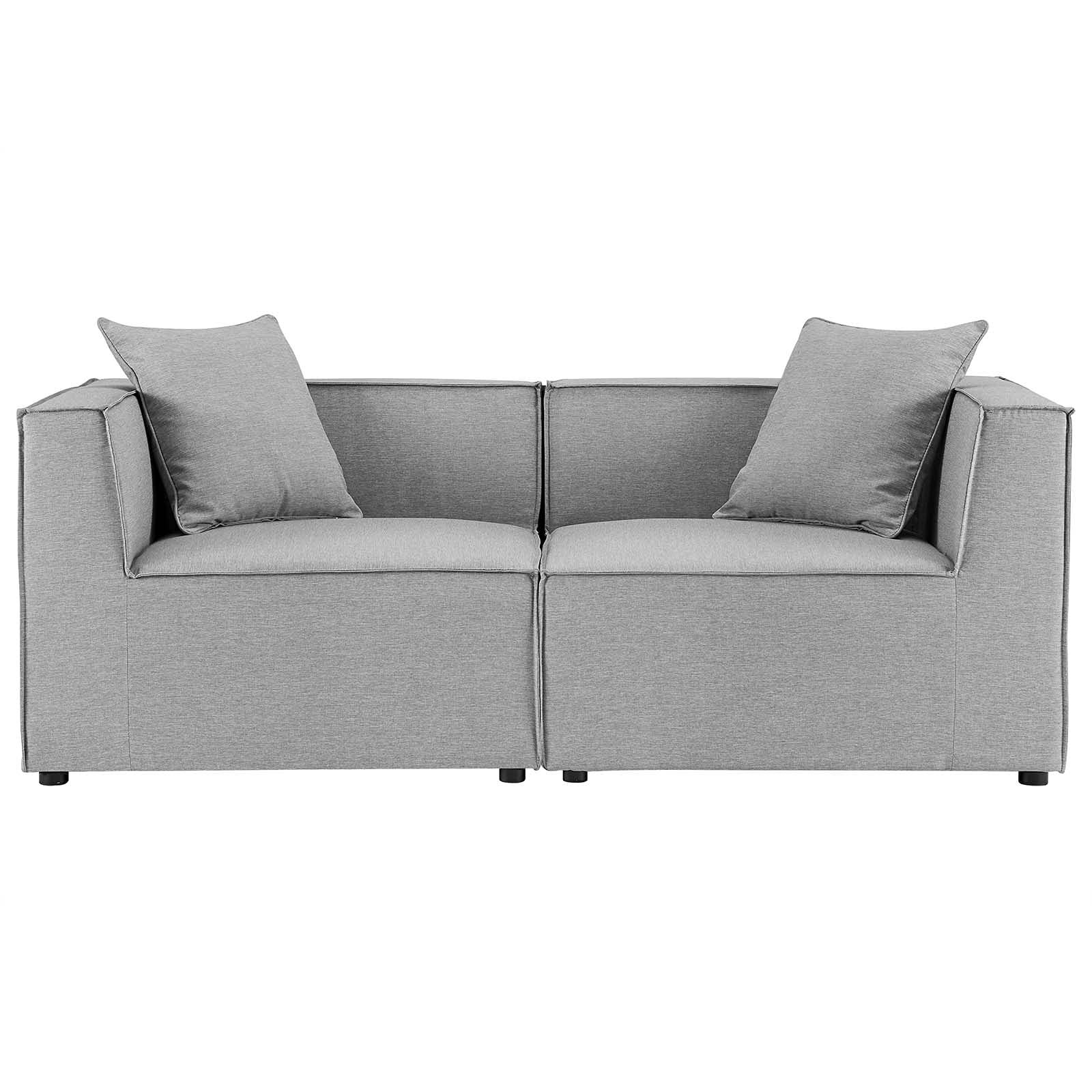 Modern Grey Lounge Loveseat Sofa for Outdoor Patio, Balcony, Cafe, Bistro, Garden, Hotel & Hospitality Spaces