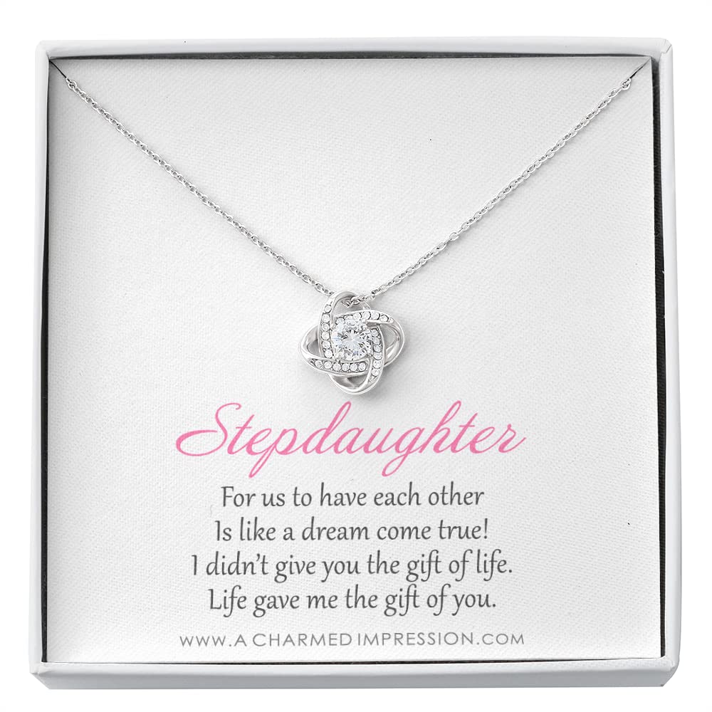 Charming Stepdaughter Necklace - Thoughtful Birthday Gift from Stepmom & Stepdad, Perfect for Unbiological Daughter, Ideal for Special Occasions & Family Celebrations
