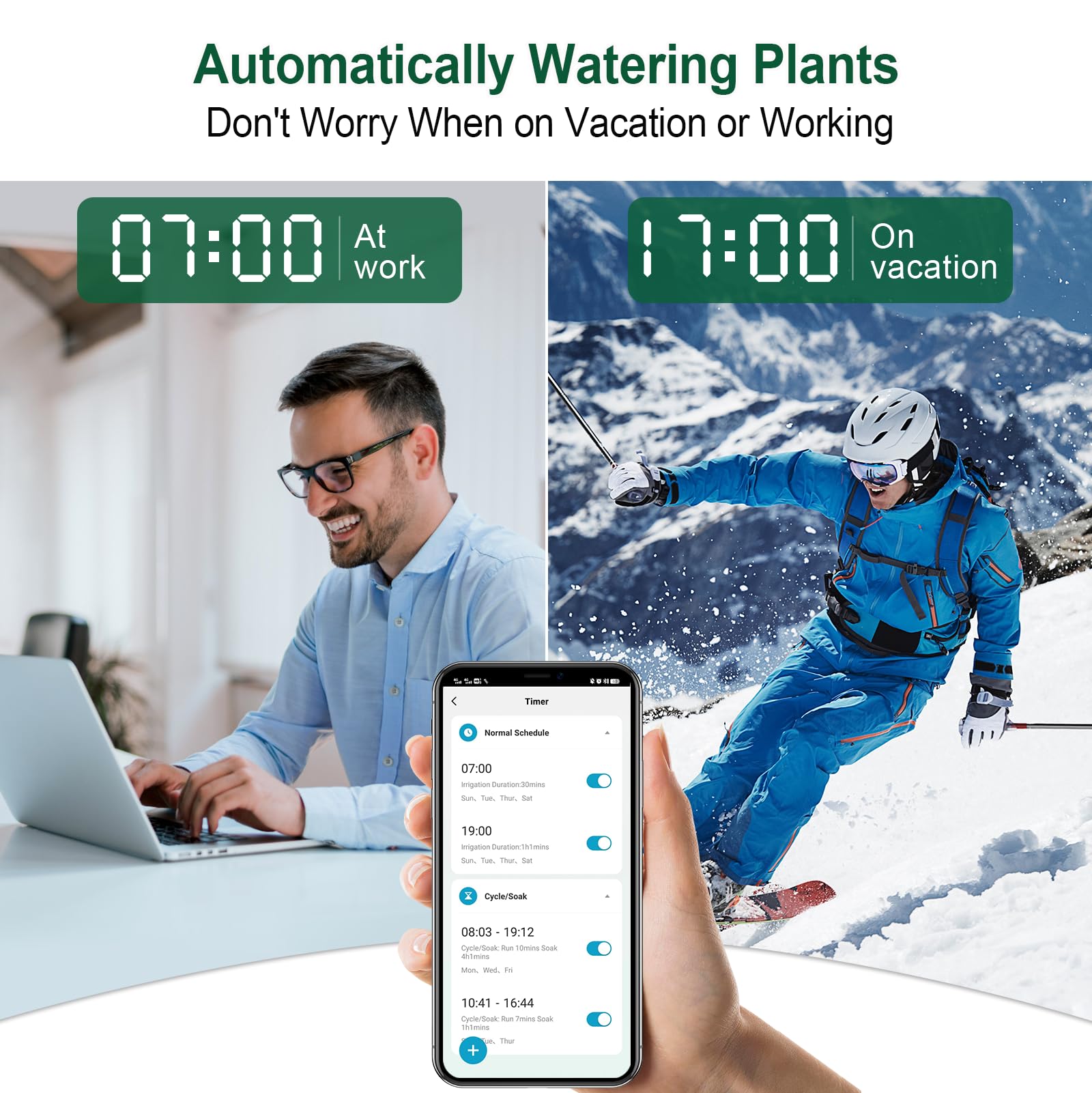 Smart WiFi Water Timer with Brass Inlet - 1 Zone Garden Hose Timer, Sprinkler Controller with APP Remote Control via 2.4GHz WiFi - Works with Alexa & Google Assistant (Blue) | Perfect for Lawn Irrigation, Plant Watering & Smart Home Automation