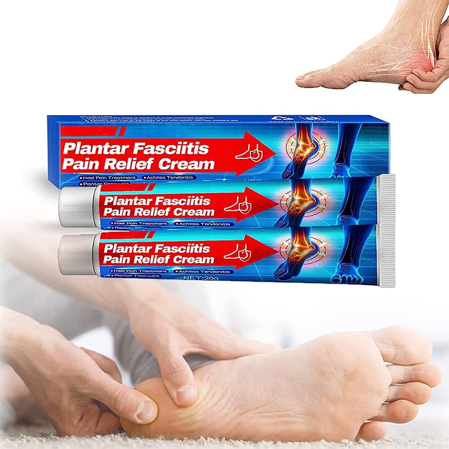 Heelcure Plantar Fasciitis Pain Relief Cream - Fast Acting Foot & Heel Pain Treatment for Plantar Fasciitis, Arthritis & Heel Spurs | Soothes Foot Pain & Inflammation | 2 Pack | Ideal for Runners, Athletes & Active Lifestyles