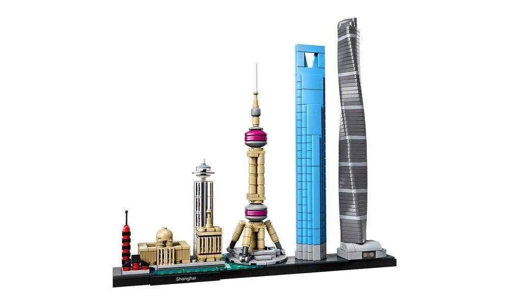 LEGO Architecture Shanghai Skyline Building Set - 21039 Model Kit with 597 Pieces for Adults & Collectors - Perfect for Home Decor, Office Display & Gift Giving