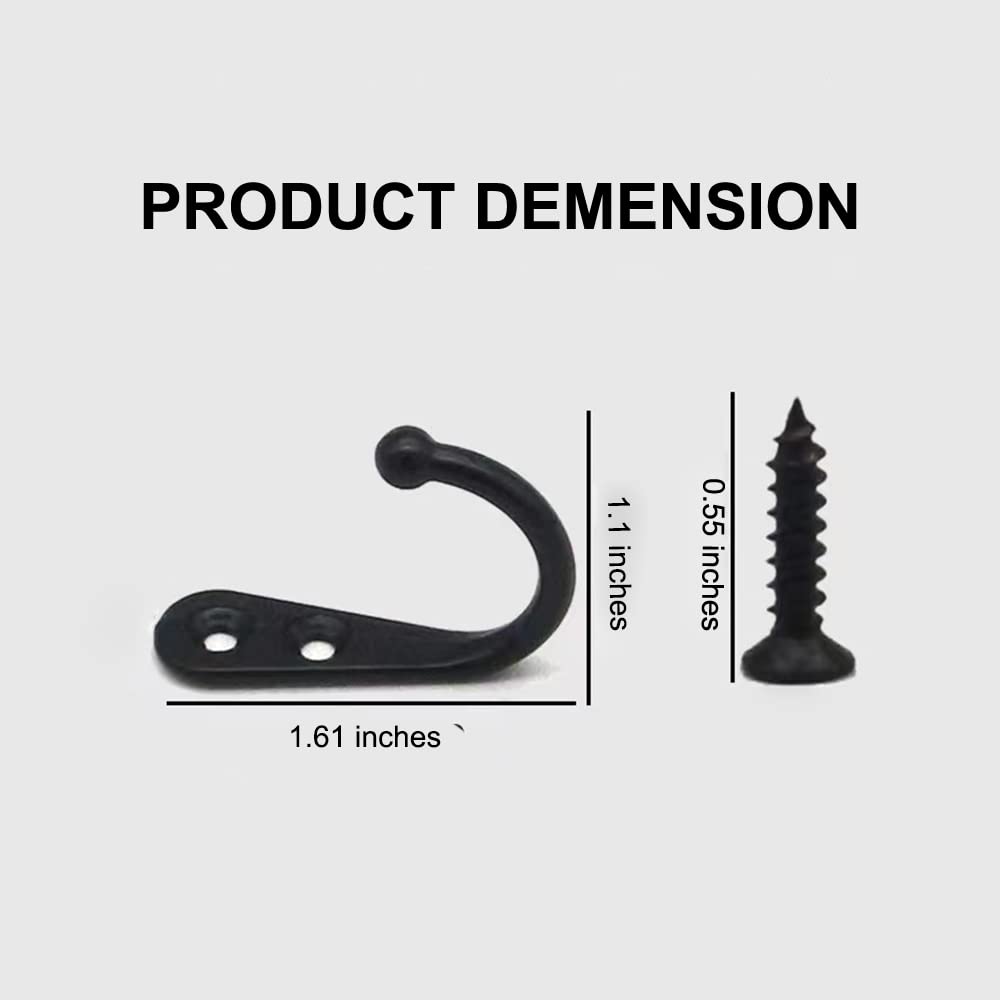 10 Pack Heavy Duty Wall Mounted Coat Hooks with Screws - Sturdy Hangers for Jackets, Towels, Bags & Clothes - Perfect for Bedroom, Bathroom, Entryway & Closet Organization