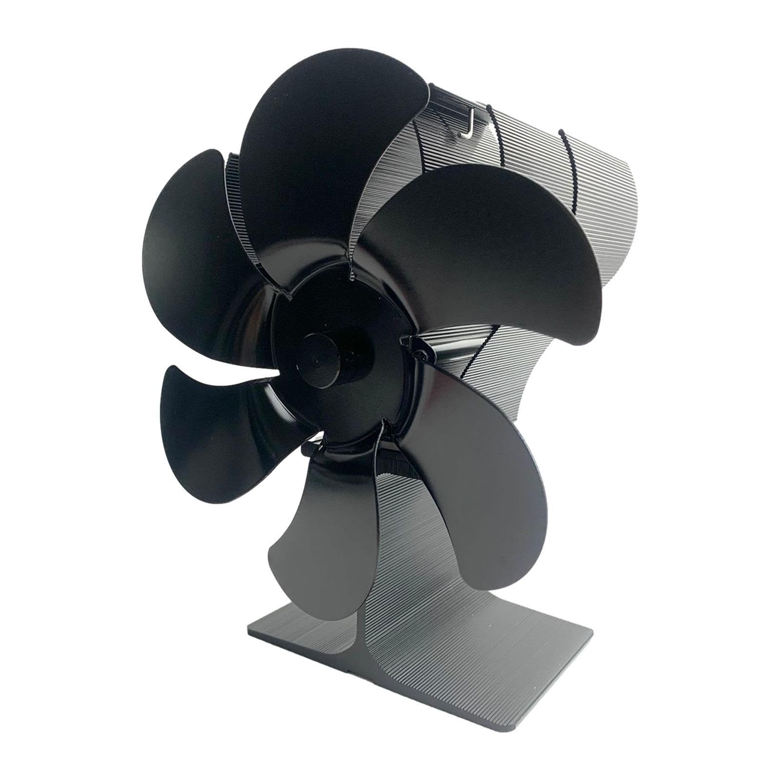 Heat Powered Fireplace Fan - 6 Blade Aluminum Stove Fan for Wood Burning & Heaters | Quiet, Non-Electric with Round Handle | Efficient Warm Air Circulation for Cozy Home, Cabin & Winter Heating