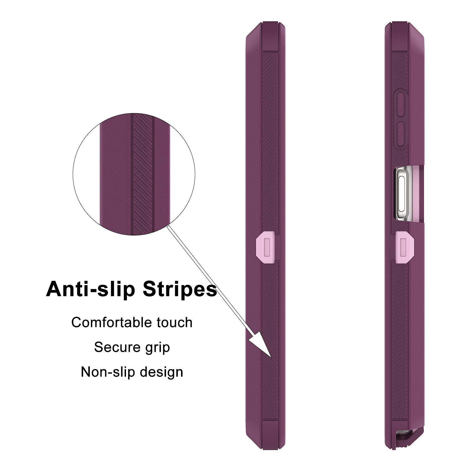 Rugged Shockproof Case for Moto G Stylus 2021 - Heavy Duty Armor Protective Cover with Dual Layer Hybrid Design (Pinkish Purple) | Perfect for Outdoor Activities, Construction Work & Extreme Protection