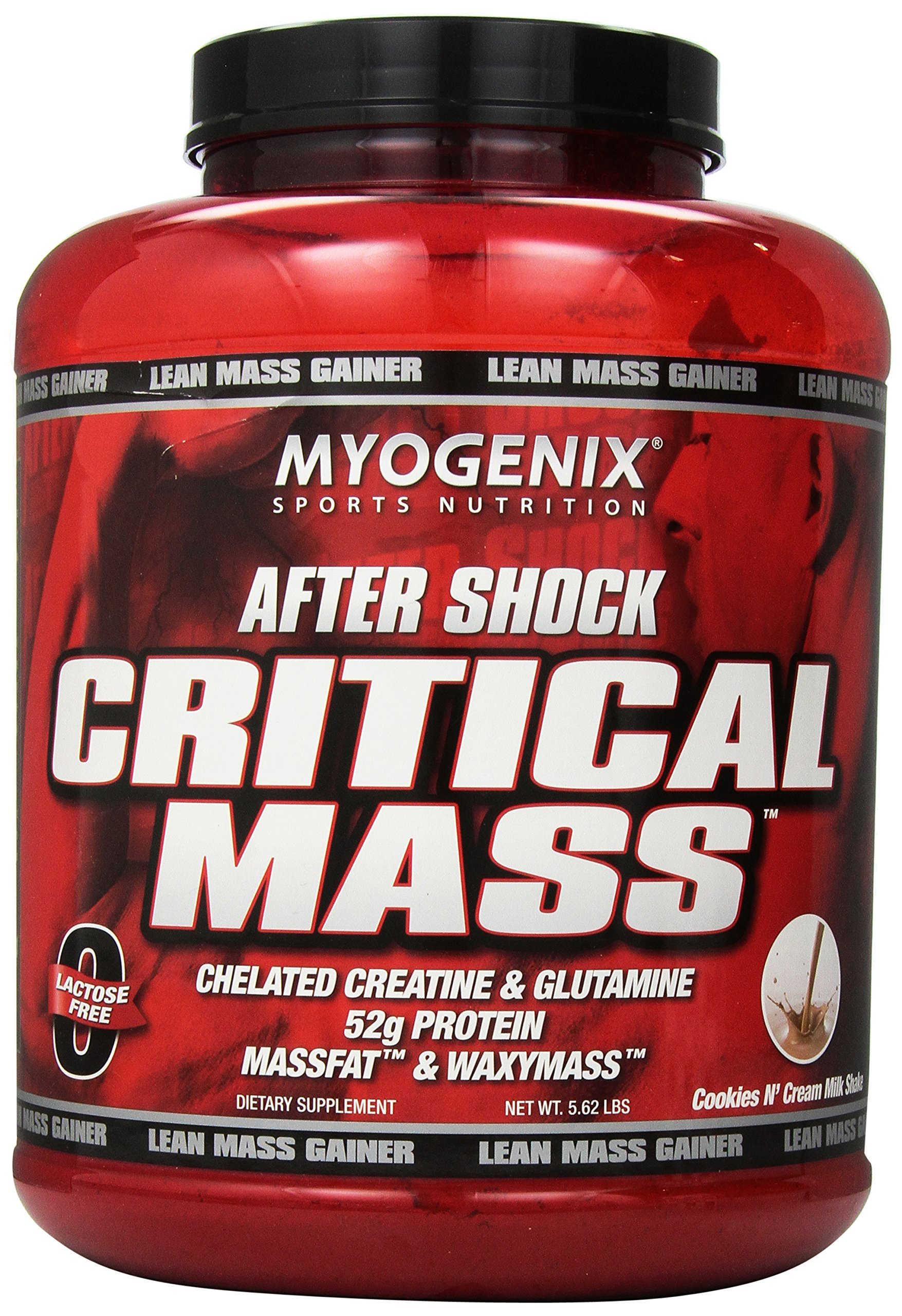 Myogenix Aftershock Crit Mass Protein Powder - Cookies & Cream Flavor, 5.62L (6.4 lbs) for Muscle Recovery & Post-Workout Nutrition - Ideal for Bodybuilders & Athletes