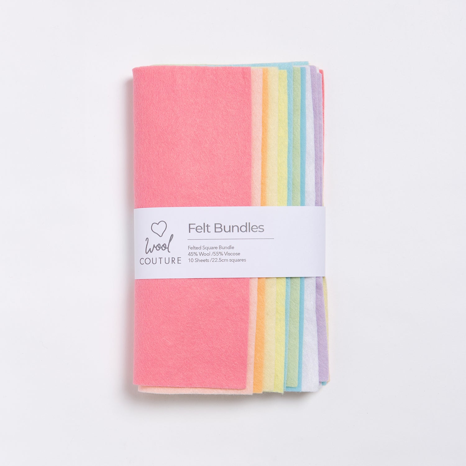 Pastel Felt Fabric Bundle - 10 Colors Soft DIY Craft Felt Sheets for Sewing, Scrapbooking & Kids Art Projects | Perfect for Home Decor, Classroom Activities & Gift Making