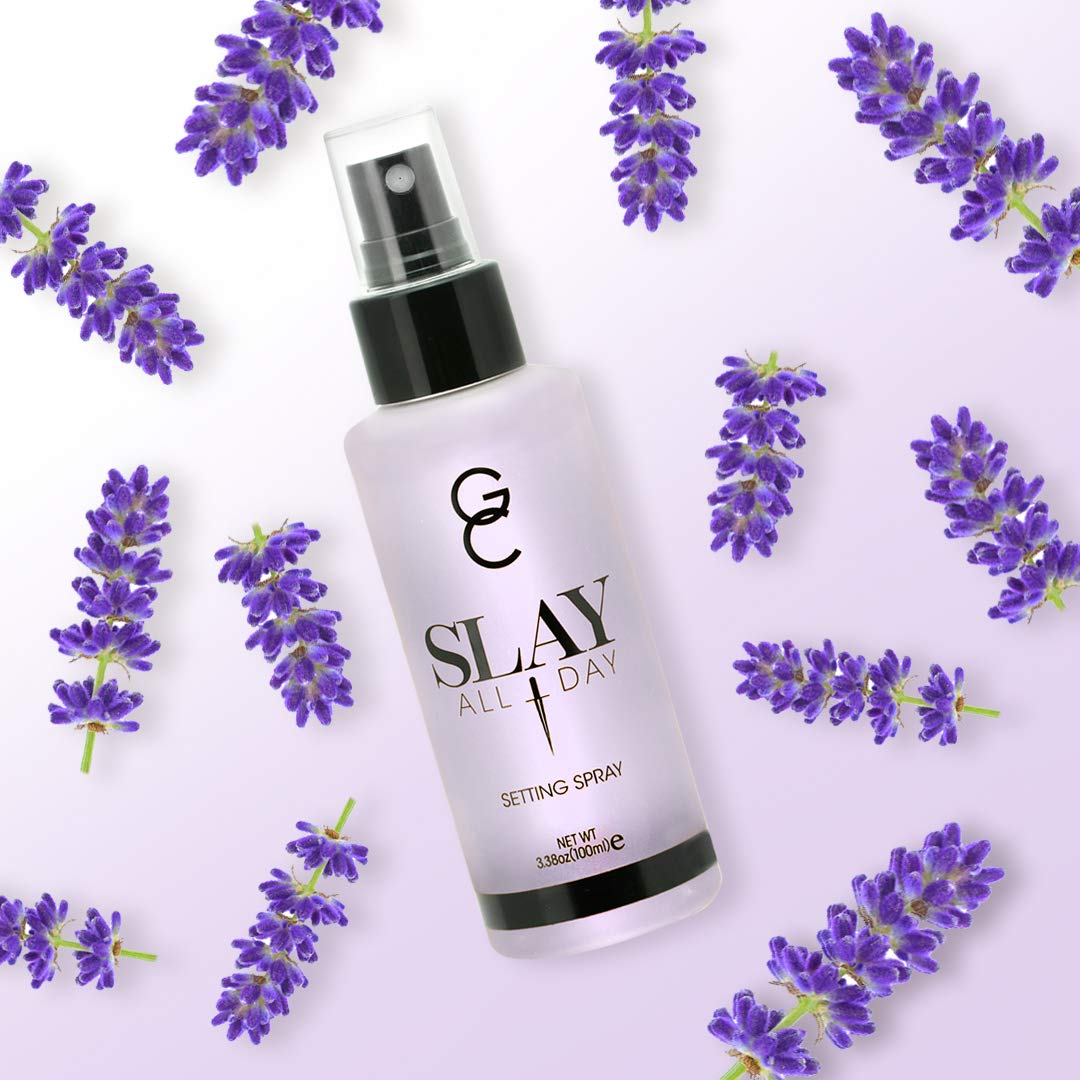 GC Make Up Setting Spray - Gerard Cosmetics Slay All Day Lavender Scented | Oil Control & Matte Finish Facial Mist | Makeup Sealer for Long-Lasting Wear | 3.38oz (100ml) Cruelty Free & USA Made | Perfect for Daily Use, Special Occasions & Hot Weather Makeup Lock