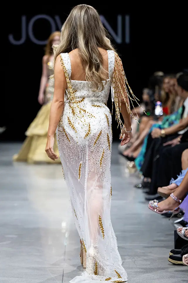 Jovani 07031 Beaded High Slit Evening Gown - Elegant Brooke Style for Prom, Gala & Formal Events