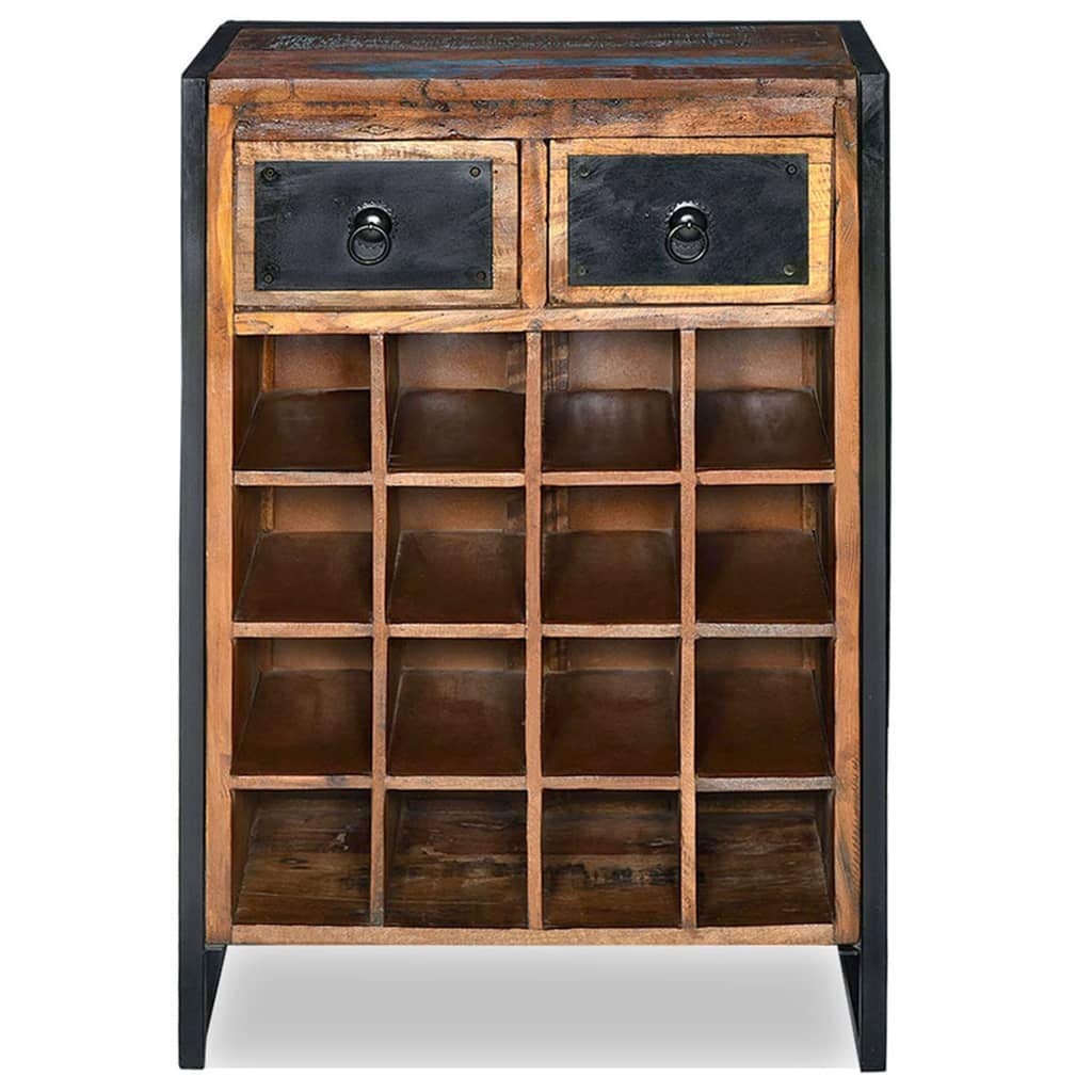 FAMIROSA 16 Bottle Wine Rack - Solid Reclaimed Wood Wall Mounted Wine Storage for Kitchen, Dining Room & Bar - Rustic Home Decor for Wine Collectors