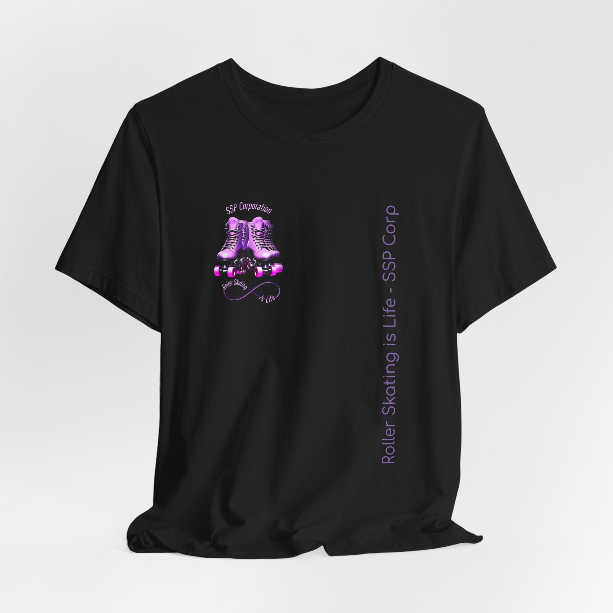 SSP Corp Roller Skating is Life Graphic T-Shirt - Comfortable Cotton Tee for Skaters & Roller Derby Fans - Perfect for Casual Wear, Skate Parks & Retro Fashion