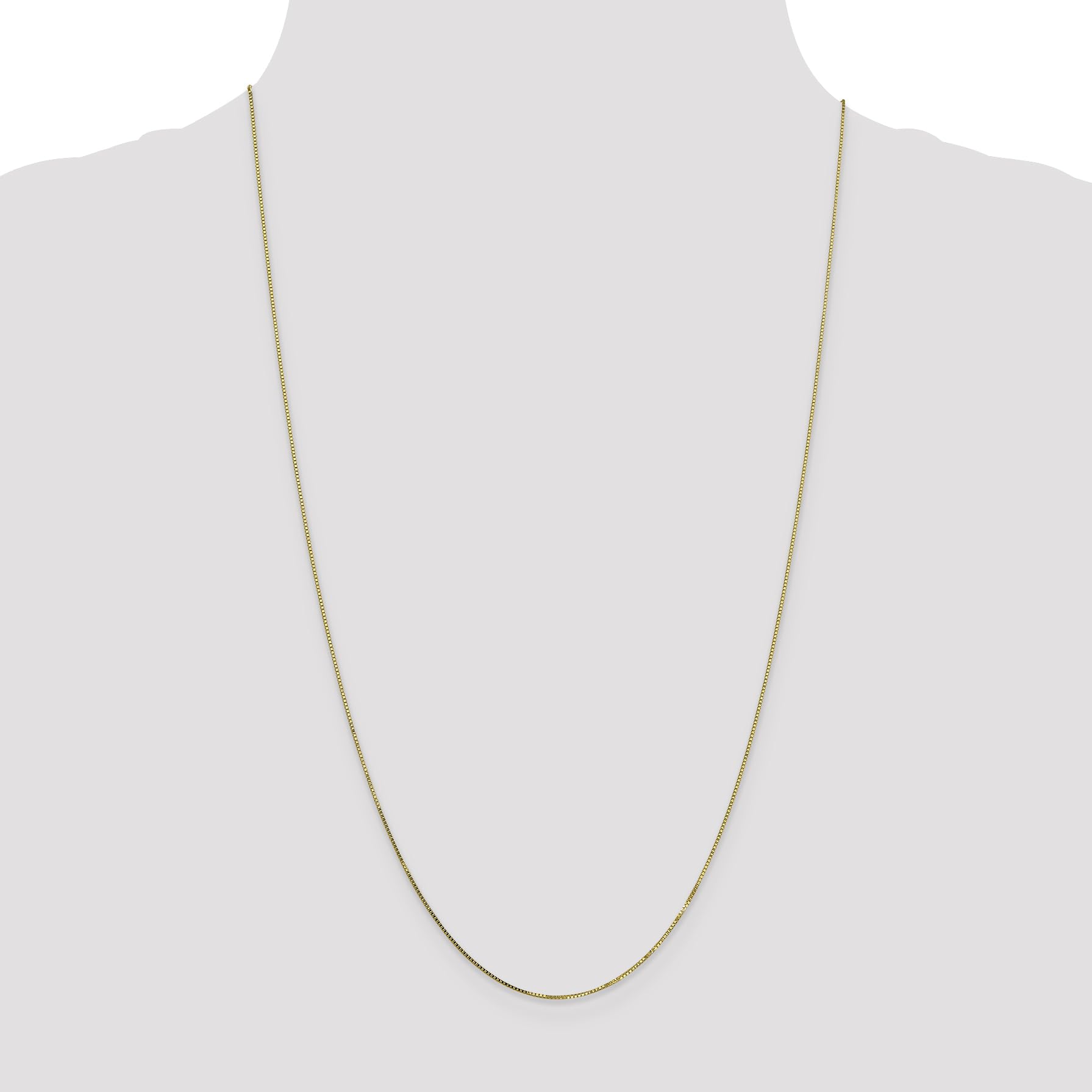 10K Solid Yellow Gold 0.7mm Box Link Chain Necklace for Women - Dainty Delicate Jewelry Gift for Her - Perfect for Everyday Wear, Layering & Special Occasions