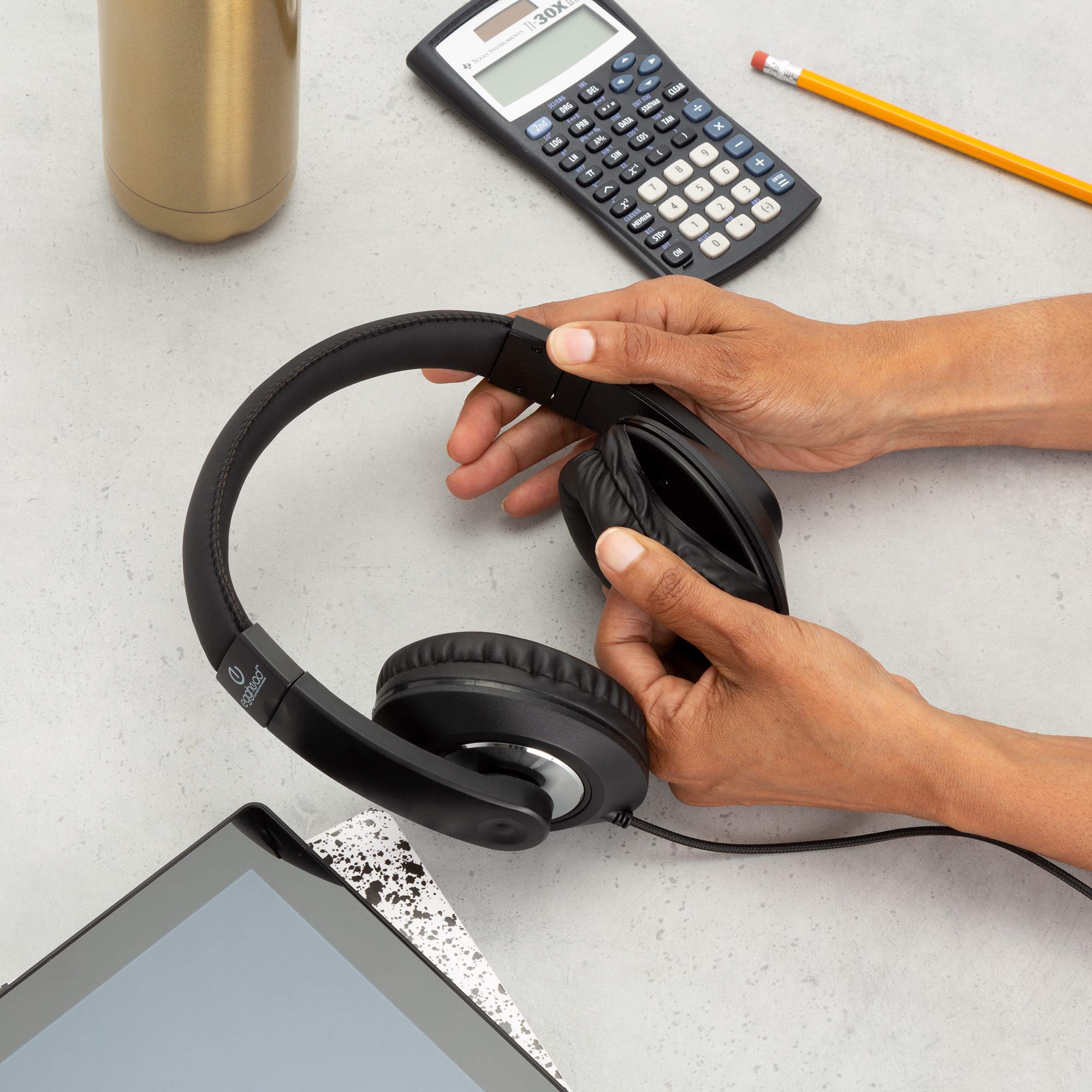 10 Pack School Testing Stereo Headphones with 3.5mm TRSS Plug - Durable Wired Headphones for Standardized Testing, Online Learning & Classroom Use