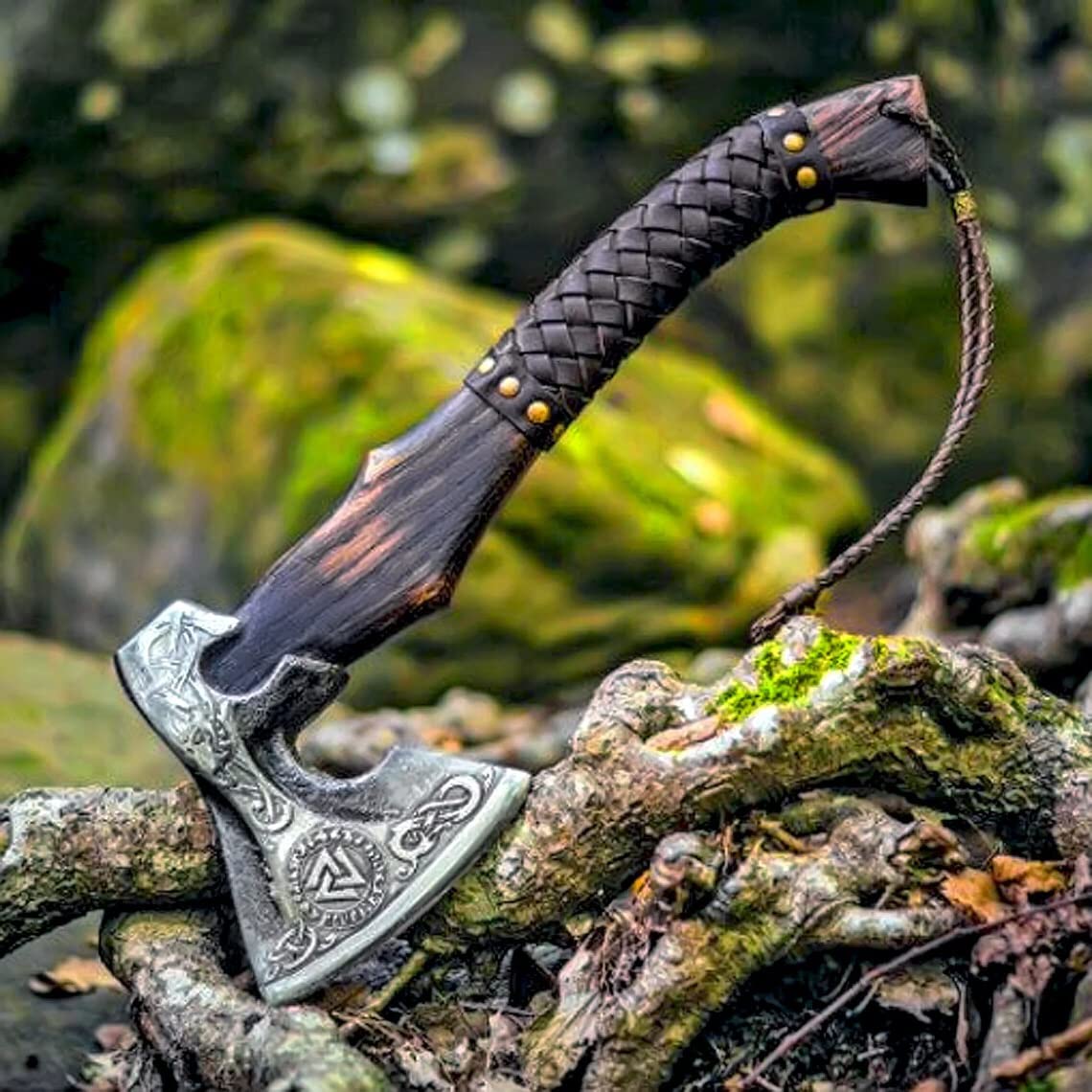 Handmade Forged Viking Axe Hatchet - Custom Bearded Camping Axe with Leather Sheath - Perfect Gift for Men, Birthday Present - Ideal for Outdoor Adventures, Camping & Viking Reenactments