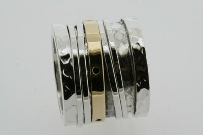 Stylish Brass & Silver Multi Spinner Ring for Men & Women - Perfect for Stress Relief, Fashion Accessories & Gifts