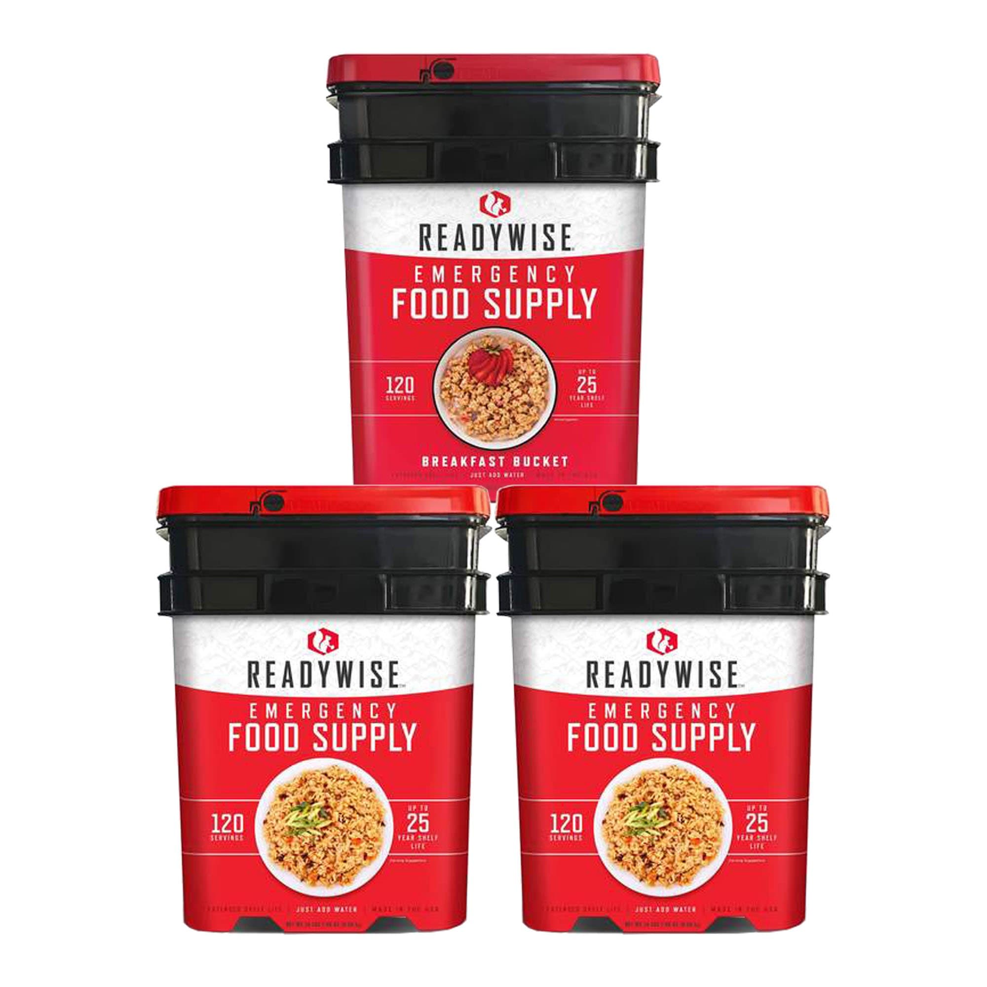 ReadyWise 360 Serving Emergency Food Supply - 25-Year Shelf Life, Freeze-Dried Meals for Camping, Hiking & Survival Preparedness