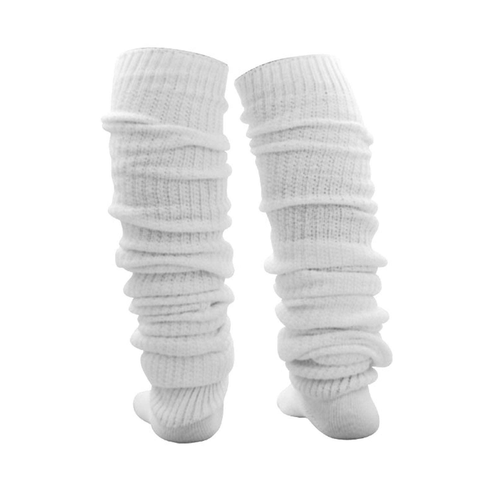 Japanese Style Loose Socks for Women - White Cotton Slouchy Leg Warmers (15.7-70.9 inches) - Perfect for Lolita Fashion, School Uniforms & Kawaii Outfits