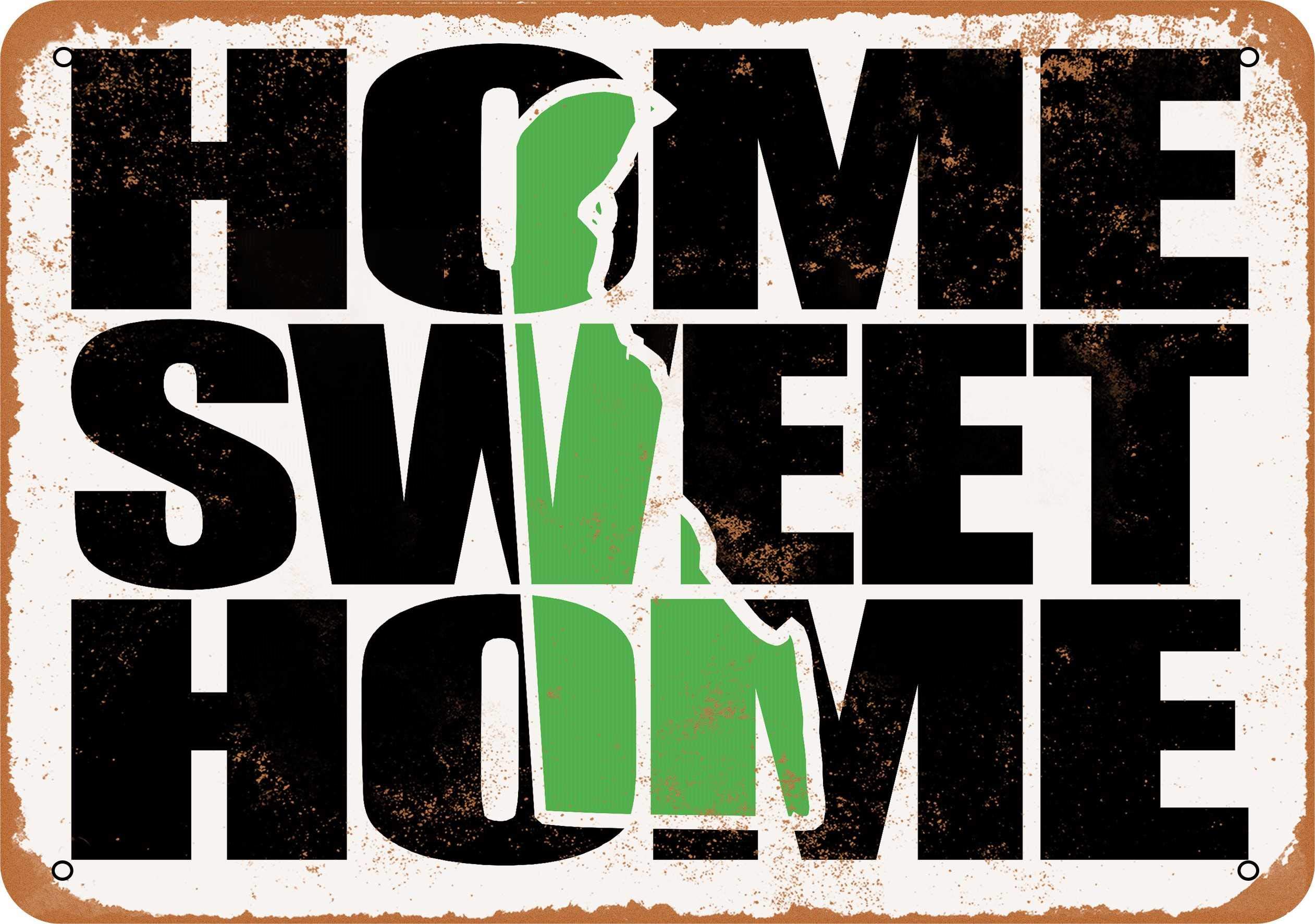 7x10 Inch Vintage Metal Sign - Home Sweet Home Delaware Green - Rustic Wall Decor for Home, Bar, Cafe & Office