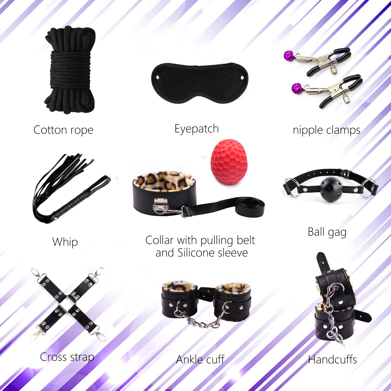 30pcs BDSM Bondage Kit for Couples - Adult Restraint Set with Sex Toys & Accessories for Kinky Pleasure - Perfect for Spicing Up Your Bedroom & Role Play Scenes