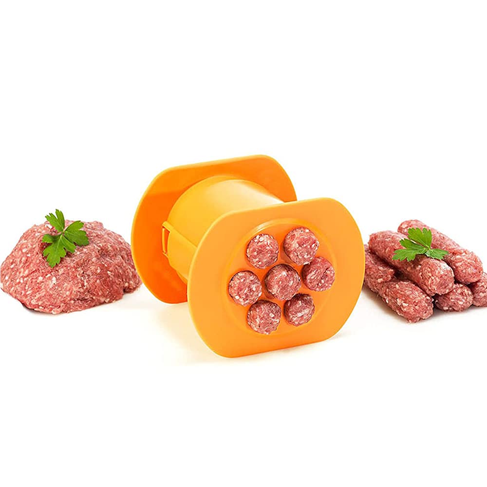 Guppy One Press Cevapcici Sausage Maker Stuffer - 7 Sausages at Once, Handmade Hot Dog & Meat Strip Machine with Non-Stick Molds | Perfect for Kitchen, Meatball Making, BBQ Grilling & Outdoor Cooking Accessories