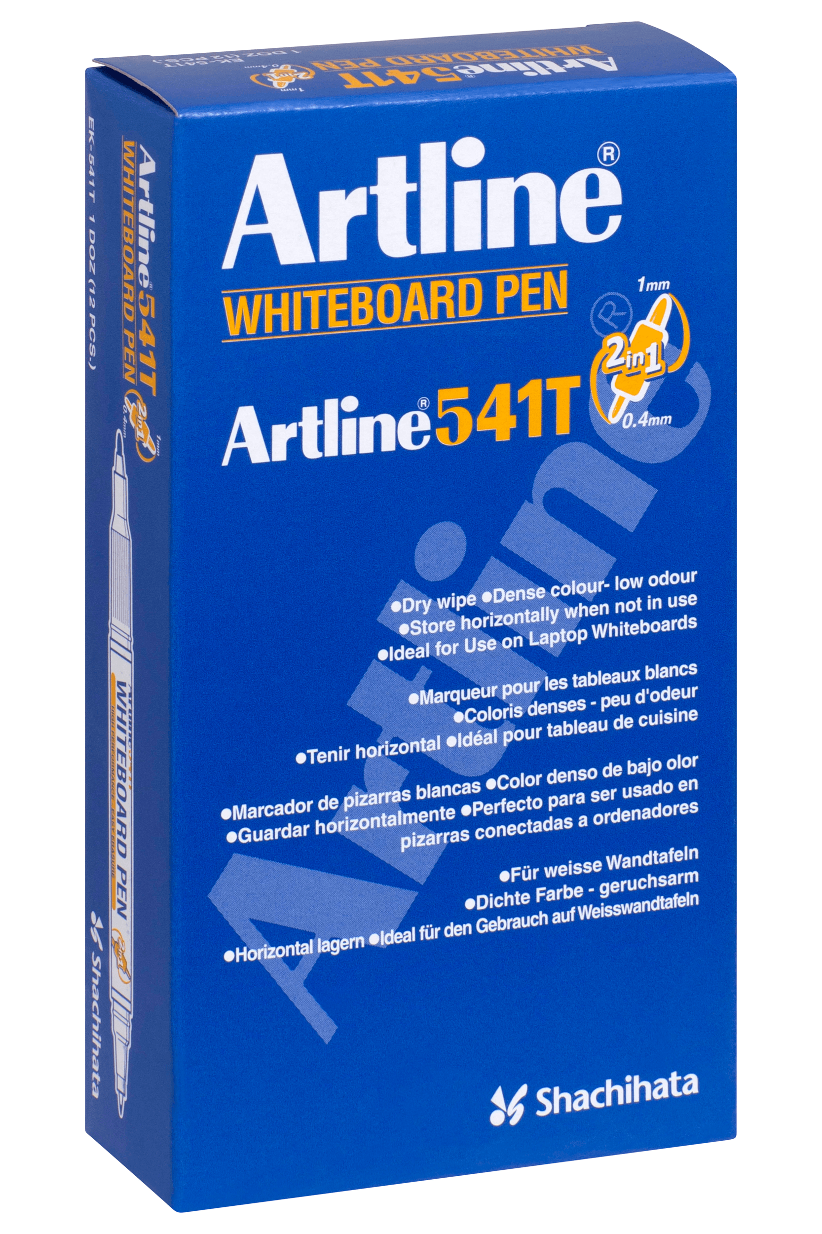 Artline 541T Whiteboard Markers - Fine Dual Tip Dry Erase Markers, Black (12-Pack) - Perfect for Office Meetings, Classroom Teaching & Home Organization