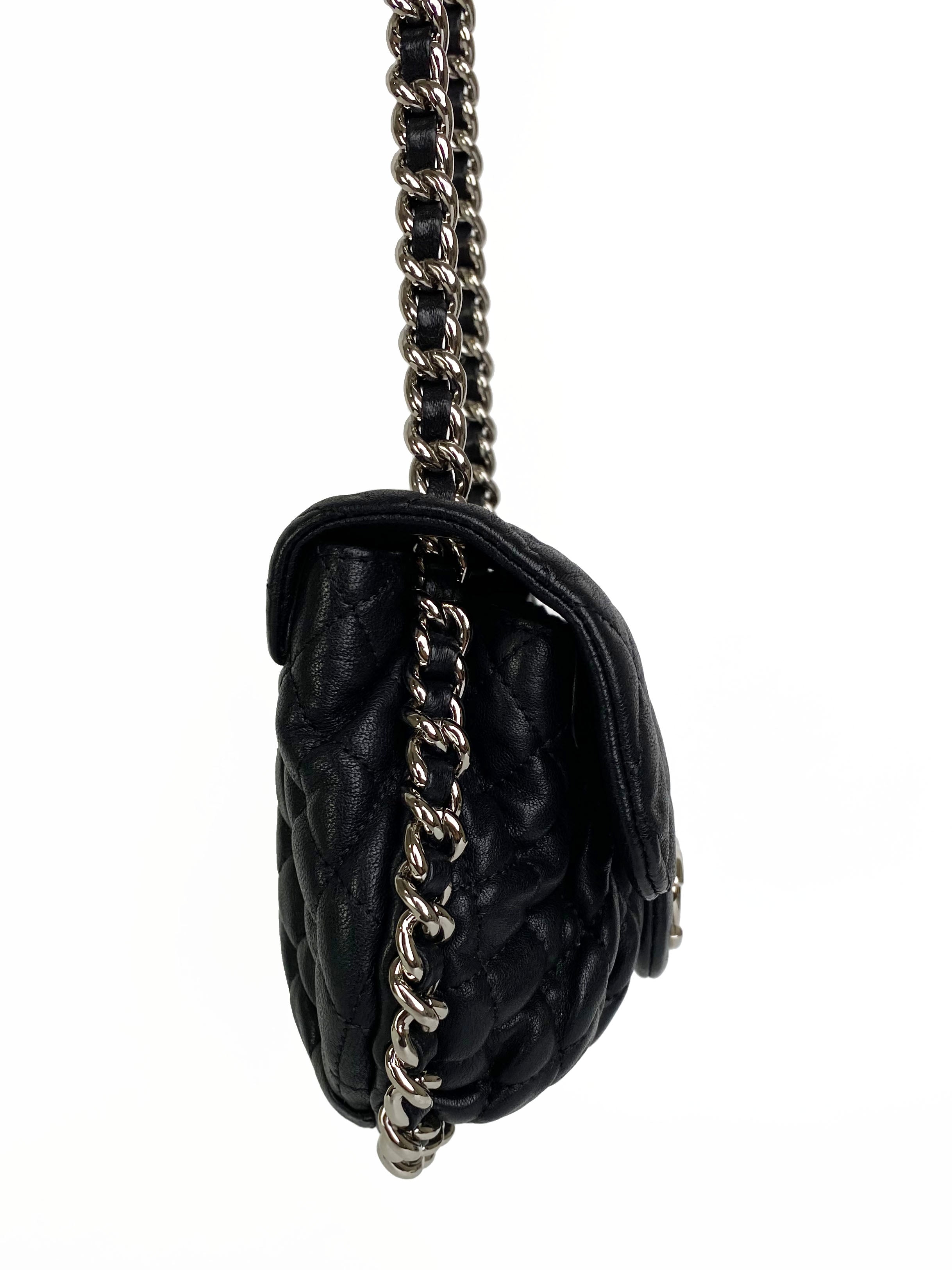 Vintage Chanel Black Quilted Leather Chain Around Shoulder Bag - Classic Luxury Handbag for Women, Perfect for Evening Parties & Date Nights