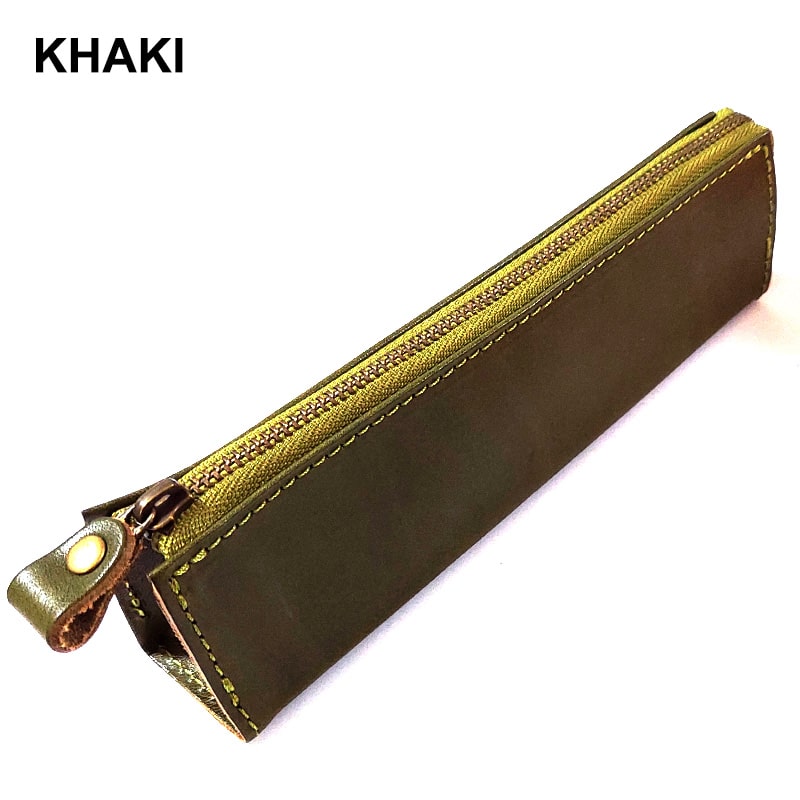 Premium Tochigi Leather Pencil Case - Handcrafted Japanese Genuine Leather Pen Holder for Students & Professionals - Perfect for Office, School & Travel Organization