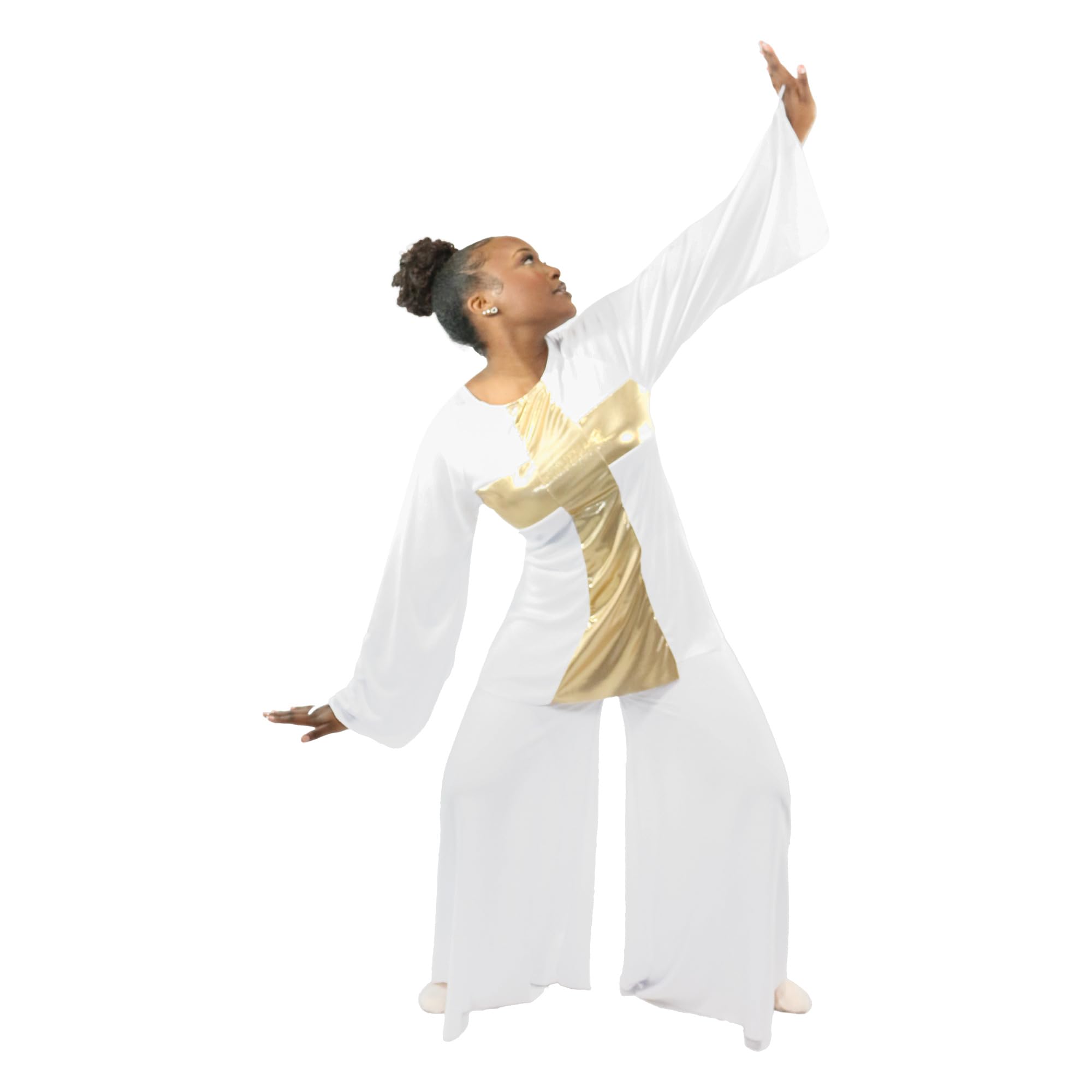 Danzcue Women's Worship & Praise Dance Cross Pullover Top - Comfortable Church Performance Apparel for Choir, Gospel Singing & Spiritual Events