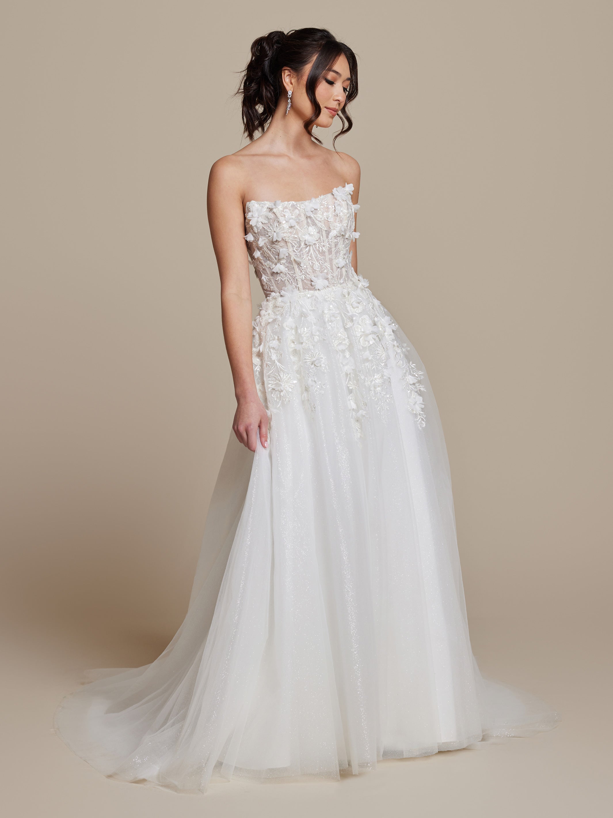 Elegant Opal Glitter Tulle Lace Wedding Gown - Perfect for Bridal, Prom, Quinceañera & Formal Occasions