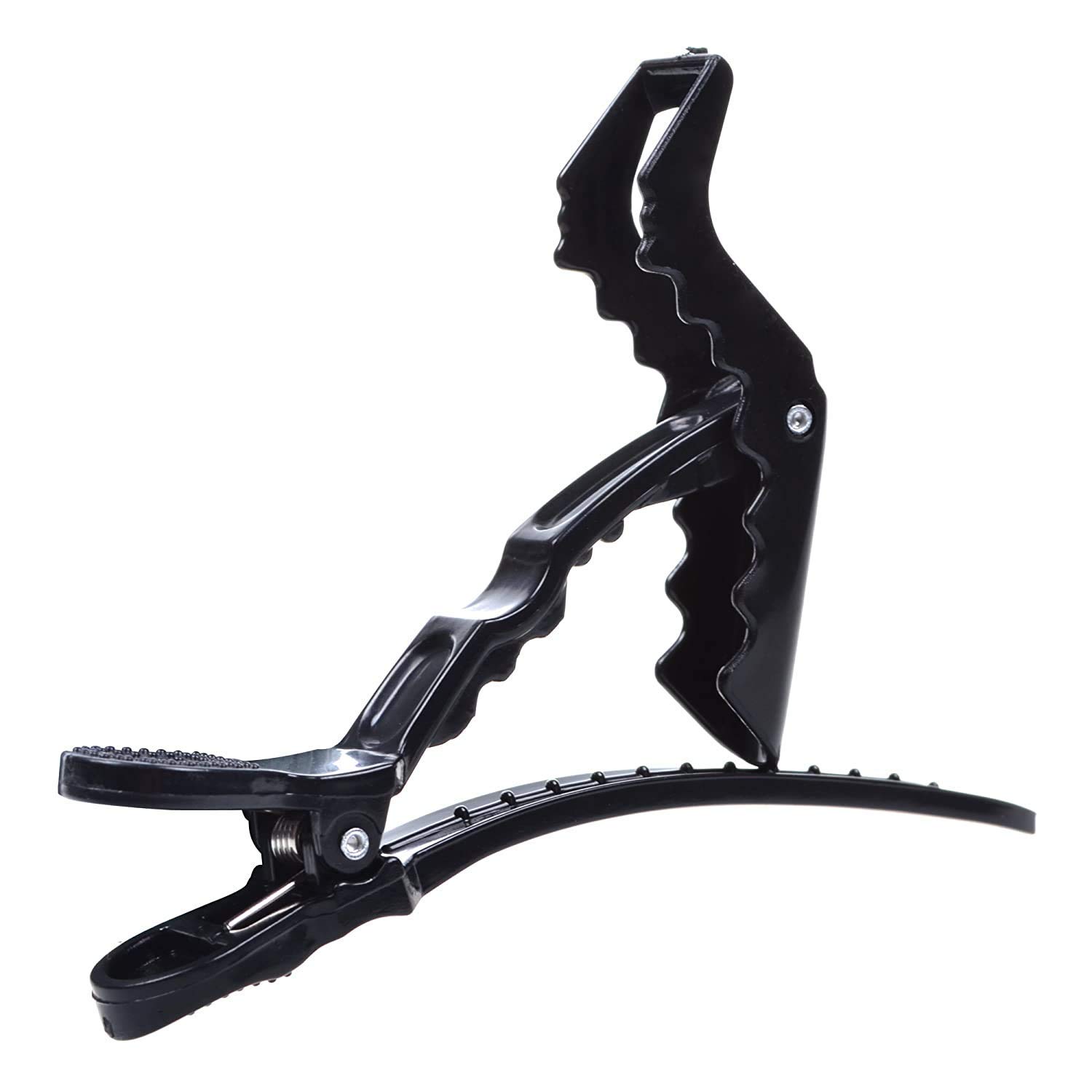 DEXO Professional Hair Sectioning Clips - 12-Pack Crocodile Black Plastic Hair Clips for Women, Styling & Hairdressing - Perfect for Salons, Home Use, and DIY Hairstyles