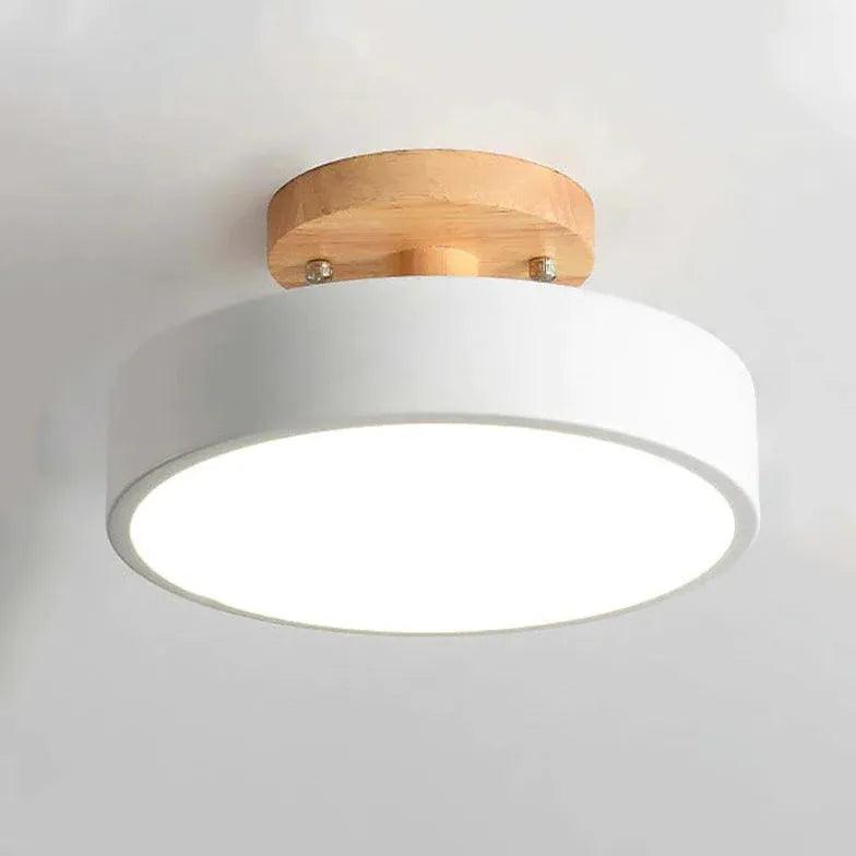 Wooden Flush Mount Ceiling Light with Soft Glow - Perfect for Bedroom, Living Room & Dining Room Lighting