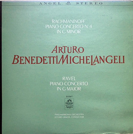 Rachmaninoff Concerto No. 4 in G Minor / Ravel Concerto in G Major LP Vinyl Record - Arturo Benedetti Michelangeli, Philharmonia Orchestra - Classical Music Album for Collectors & Audiophiles - Perfect for Home Listening & Gifts