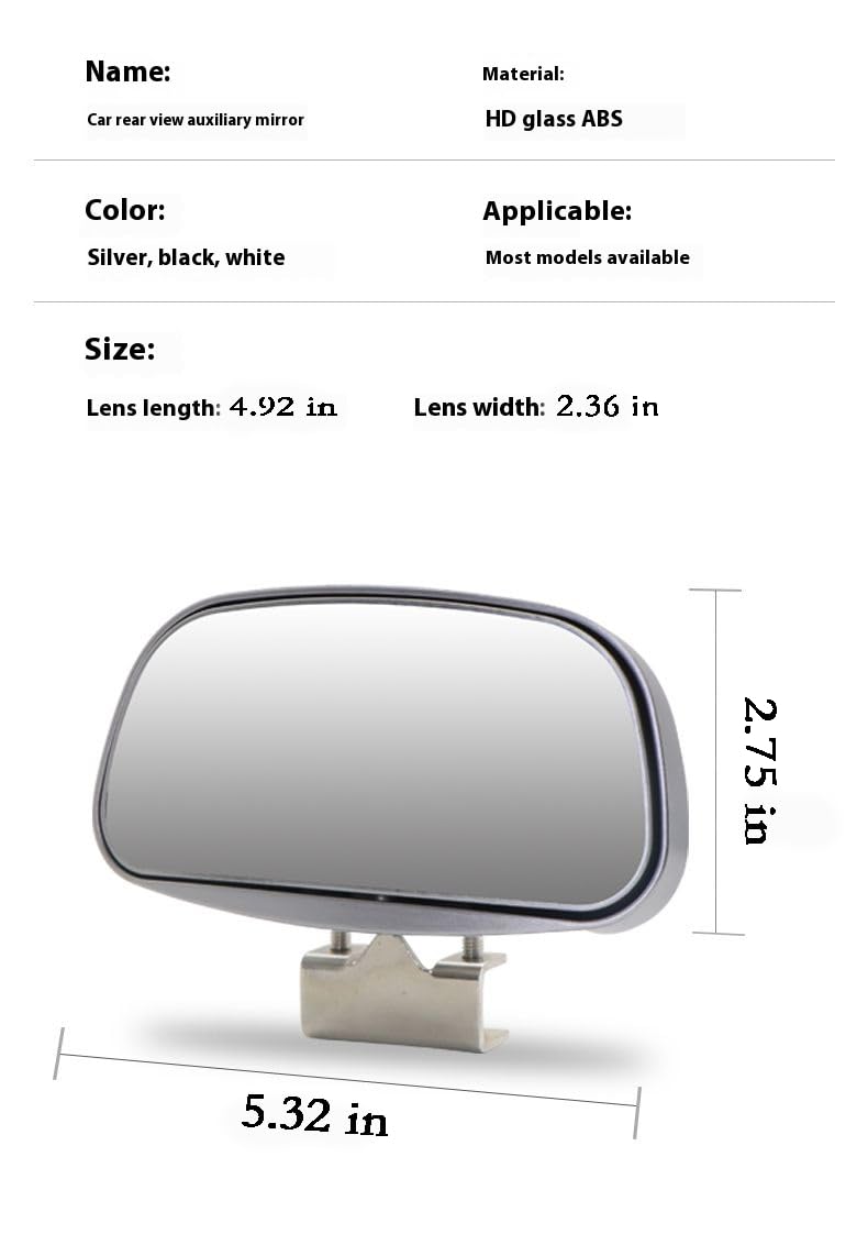 2 Pcs Black Rectangle Blind Spot Mirror for Car - HD Glass Wide Angle Rear View Mirror, Auto Blind Spot Mirror for Car Truck SUV RV, Enhanced Safety for Lane Changing & Parking