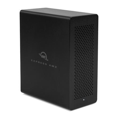 OWC Express 4M2 4-Slot M.2 NVMe SSD Enclosure with Thunderbolt 3 Ports & SoftRaid XT - High-Speed External Storage for Video Editing, Gaming & Data Backup