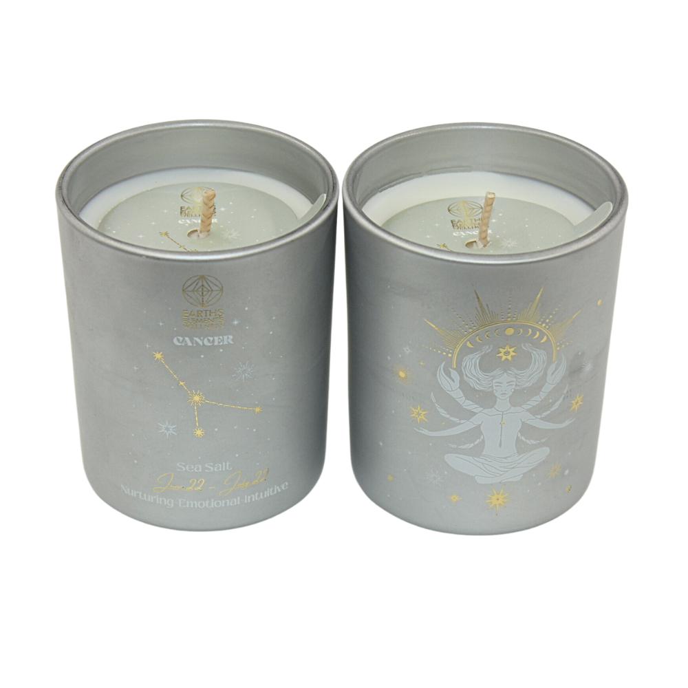 Cancer Zodiac Sign Soy Wax Candle - Zodiac Gifts for Women, Birthday Present, Home Decor, Aromatherapy for Relaxation & Meditation