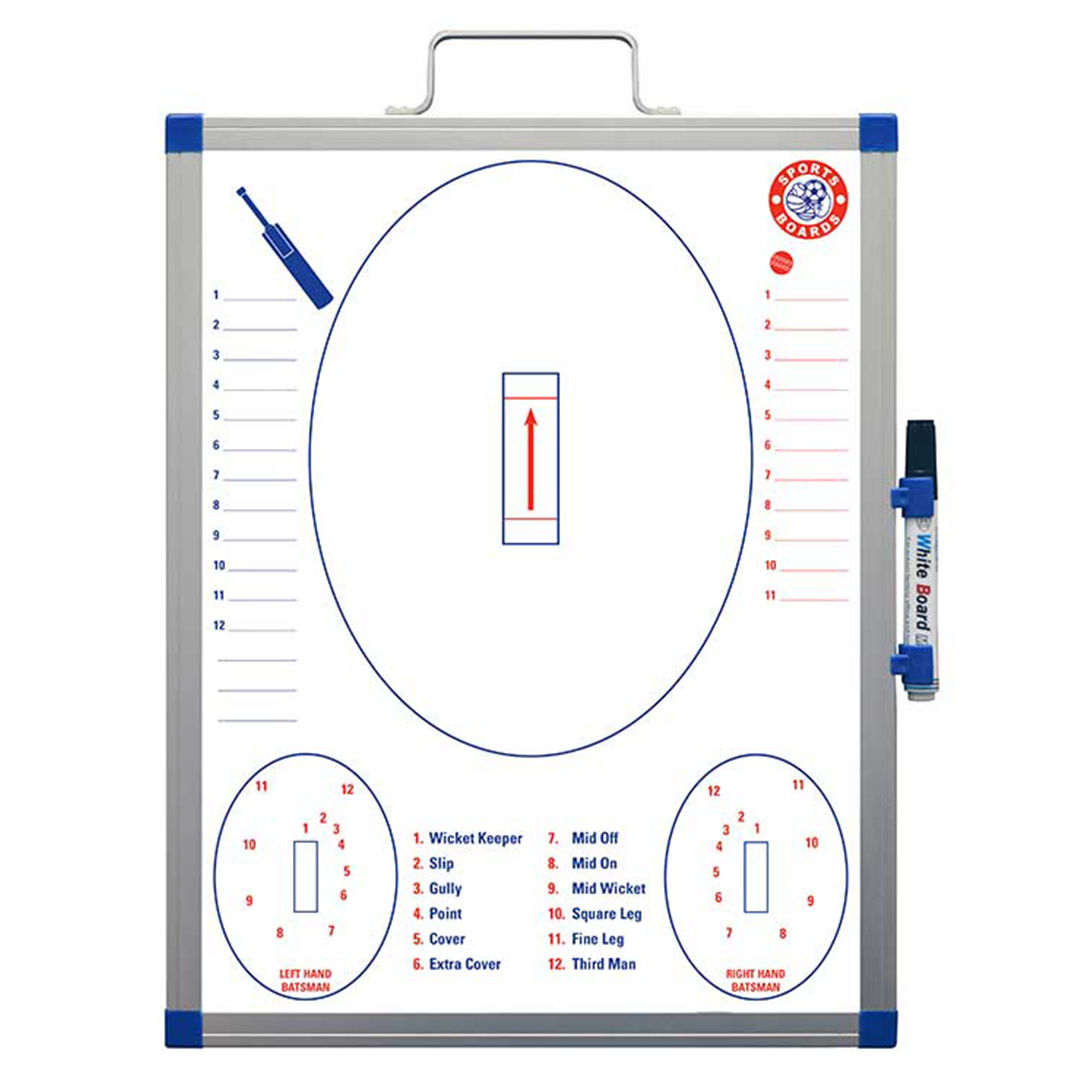Cricket Large Coaches Board - 36cm x 46cm Whiteboard for Cricket Coaching, Training & Strategy Planning | Perfect for Coaches, Players & Teams