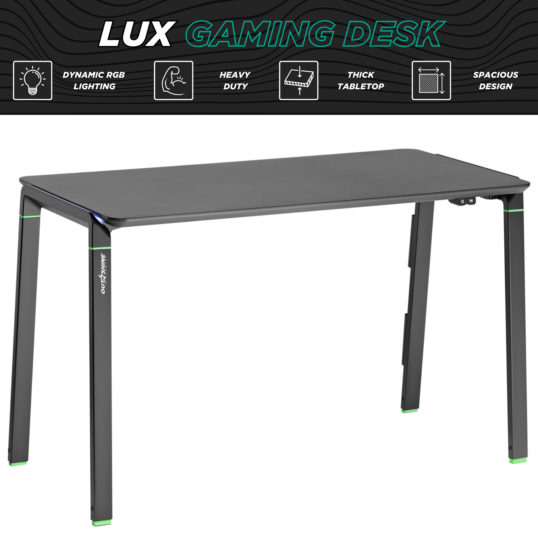 Premium 120cm Wide Gaming Desk - Ergonomic Design for PC & Console Gamers - Perfect for Home Office & Streaming Setup