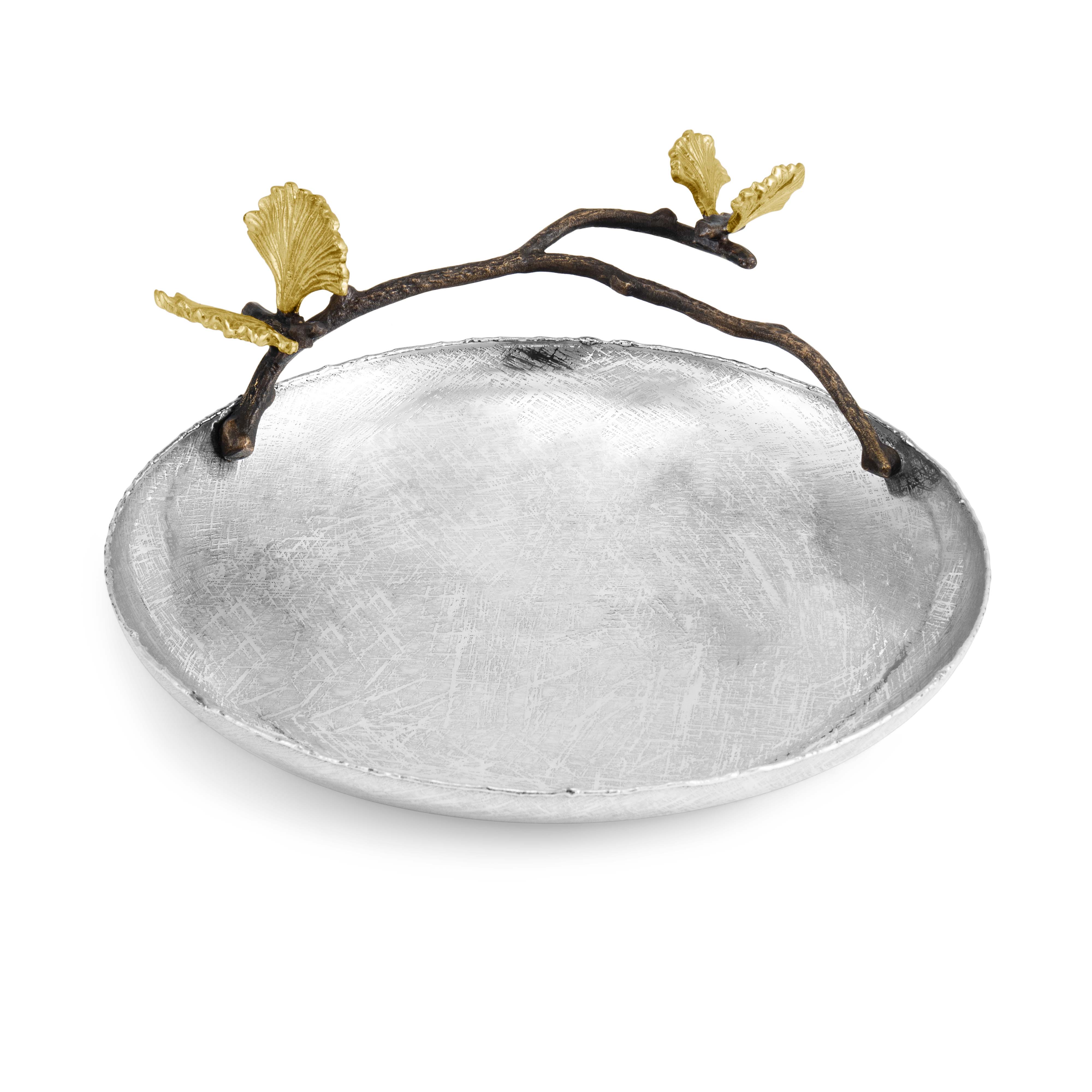 Butterfly Ginkgo Round Platter - Elegant Decorative Serving Tray for Dinner Parties, Tea Time & Home Decor | Handmade Ceramic Dish for Appetizers, Desserts & Display