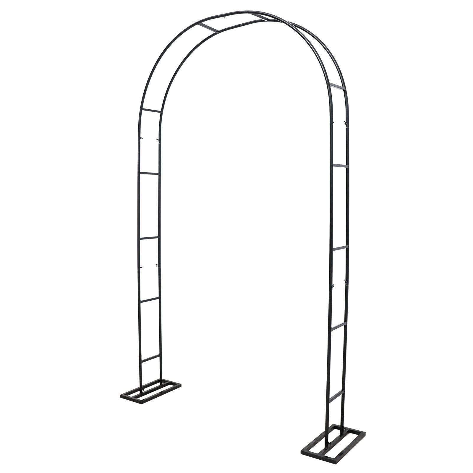 7.7Ft Black Metal Garden Archway - Modern Wedding Pergola with Climbing Plant Stand for Courtyard, Patio & Outdoor Ceremonies | Perfect for Garden Parties, Backdrops & Indoor/Outdoor Decor