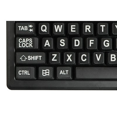 Large Print Keyboard Stickers for Seniors & Visually Impaired - Black & White Labels for Easy Typing - Perfect for Computers, Laptops, and Office Use