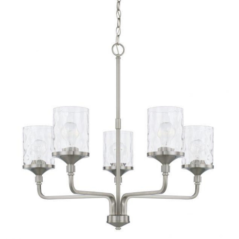Elegant Colton 5-Light Chandelier - Modern Crystal Ceiling Light Fixture for Dining Room, Bedroom & Living Room | Perfect for Home Decor & Wedding Venue Lighting